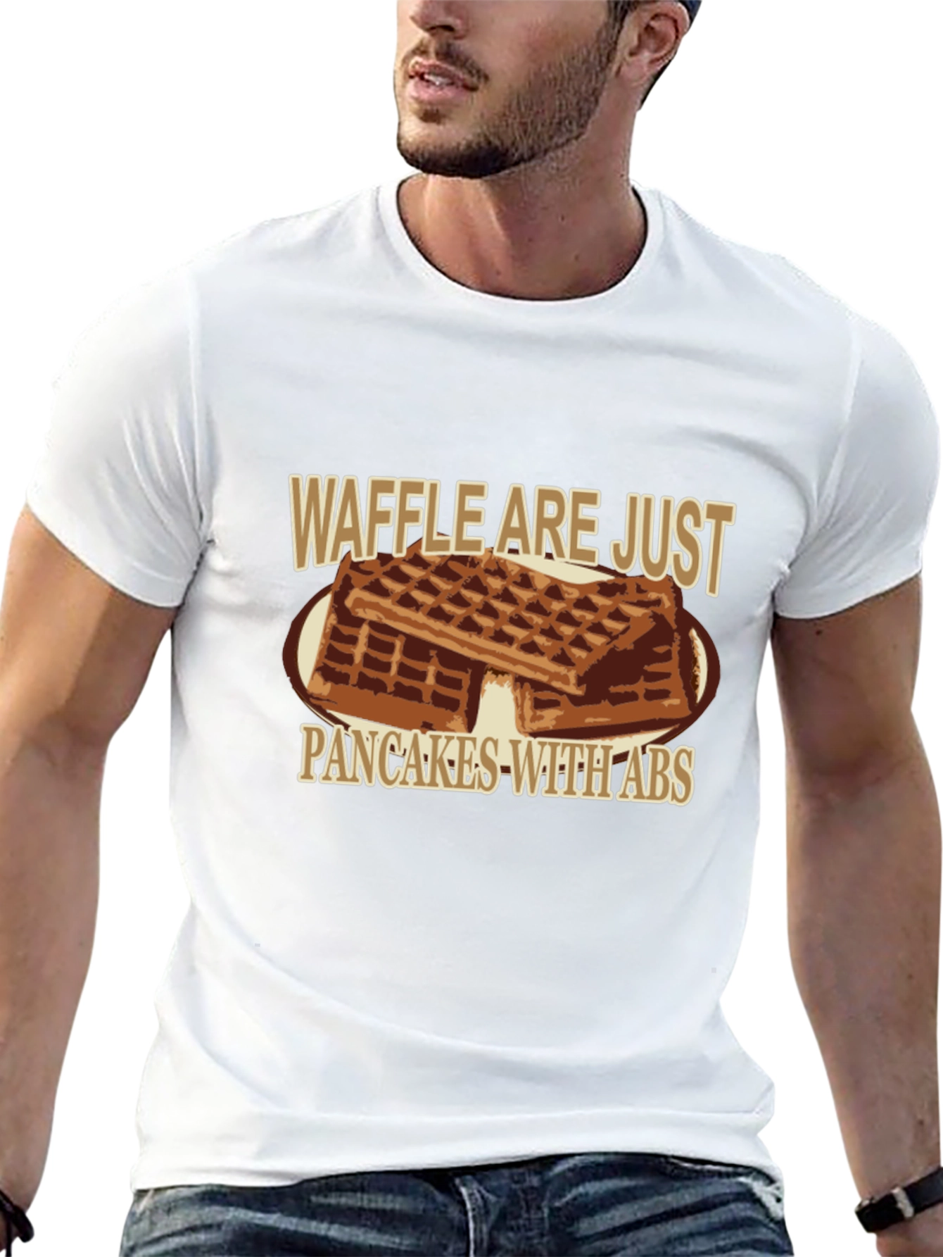 Waffle Are Just Pancakes With Abs Graphic T-Shirt