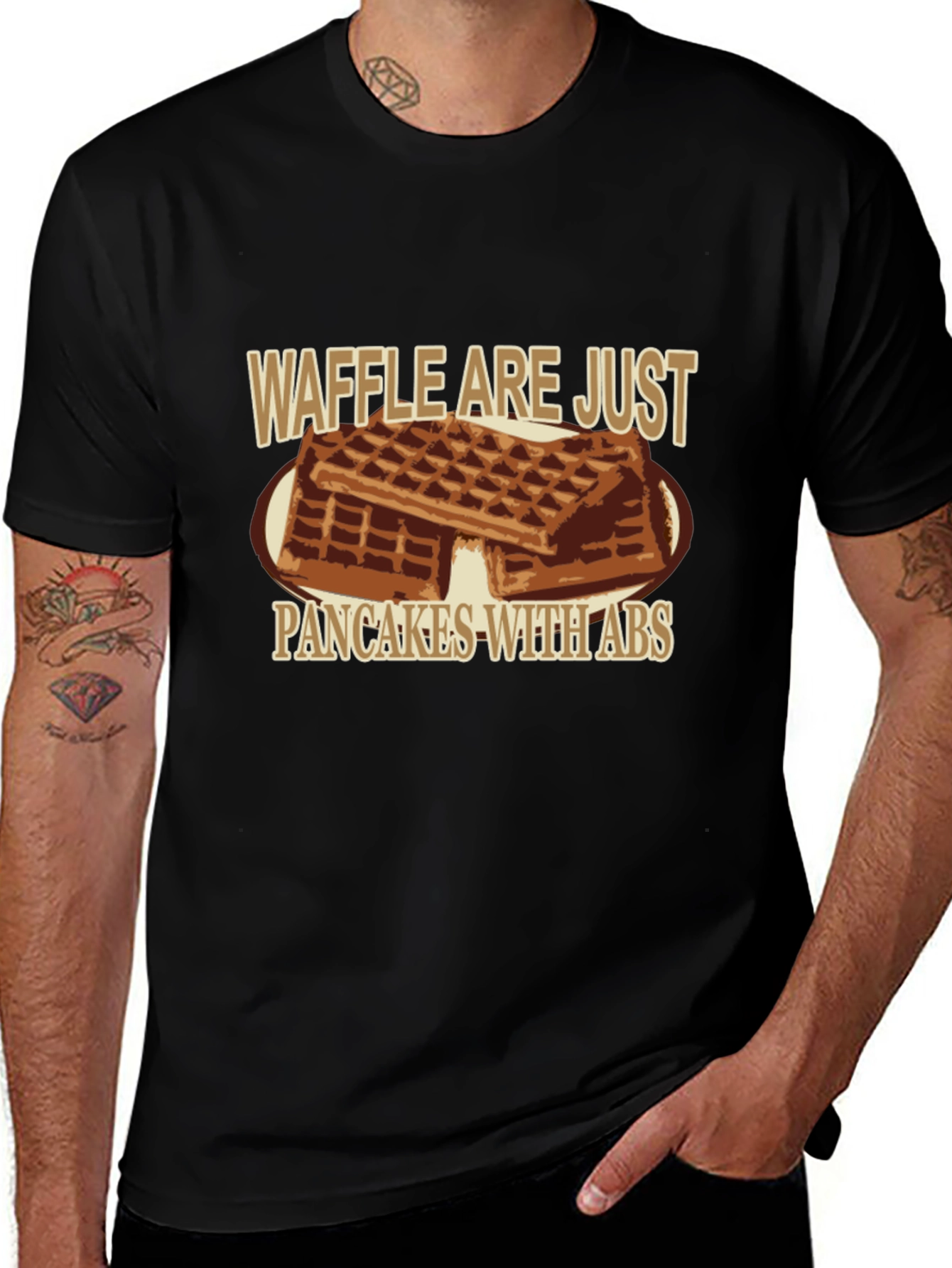 Waffle Are Just Pancakes With Abs Graphic T-Shirt