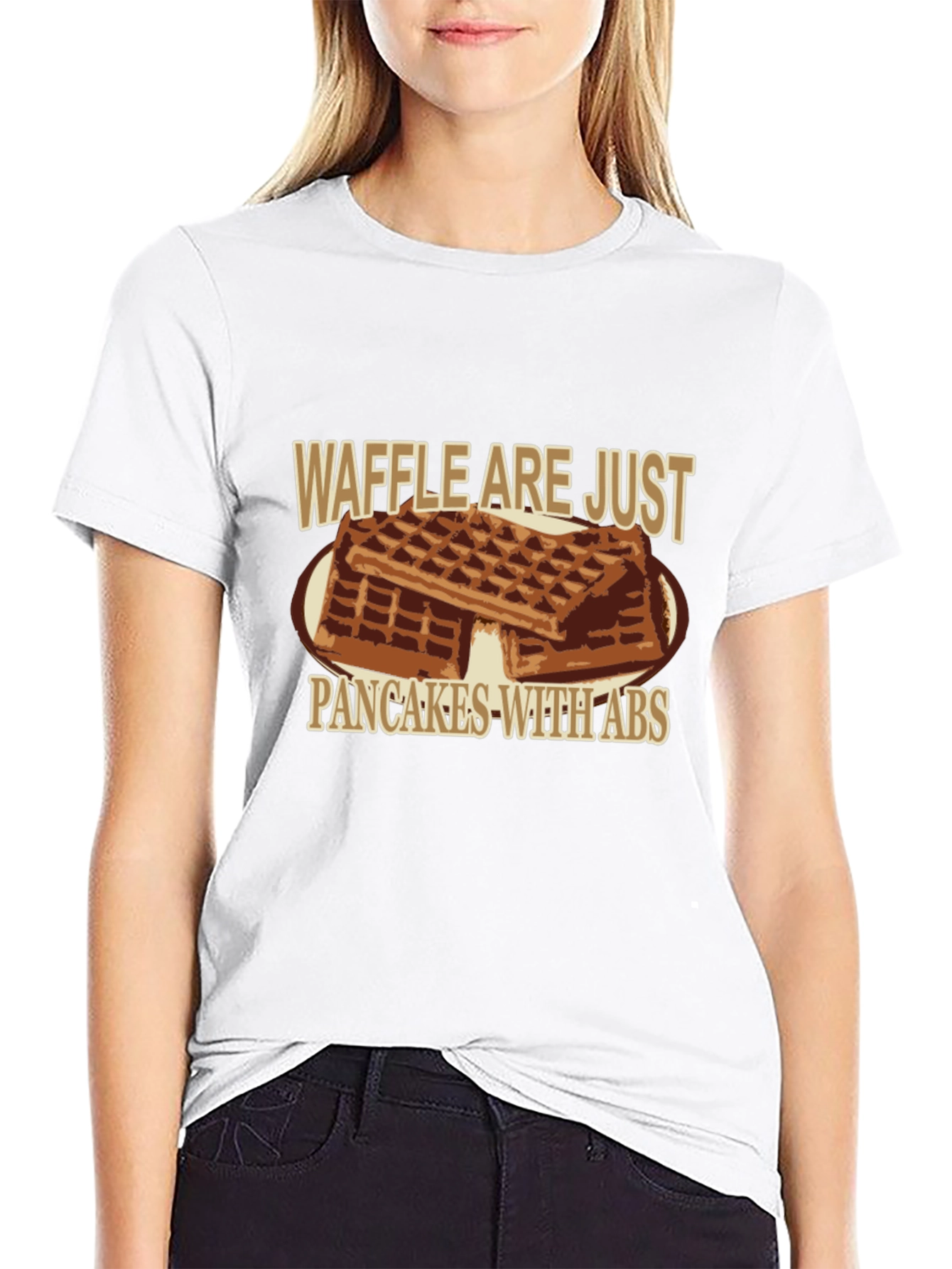 Waffle Are Just Pancakes With Abs Graphic T-Shirt