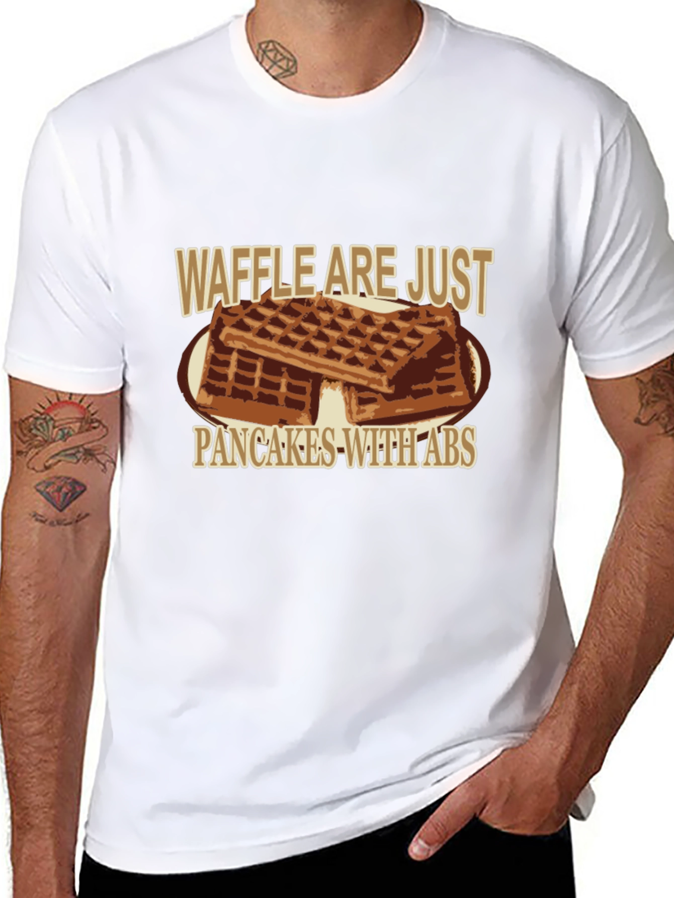 Waffle Are Just Pancakes With Abs Graphic T-Shirt