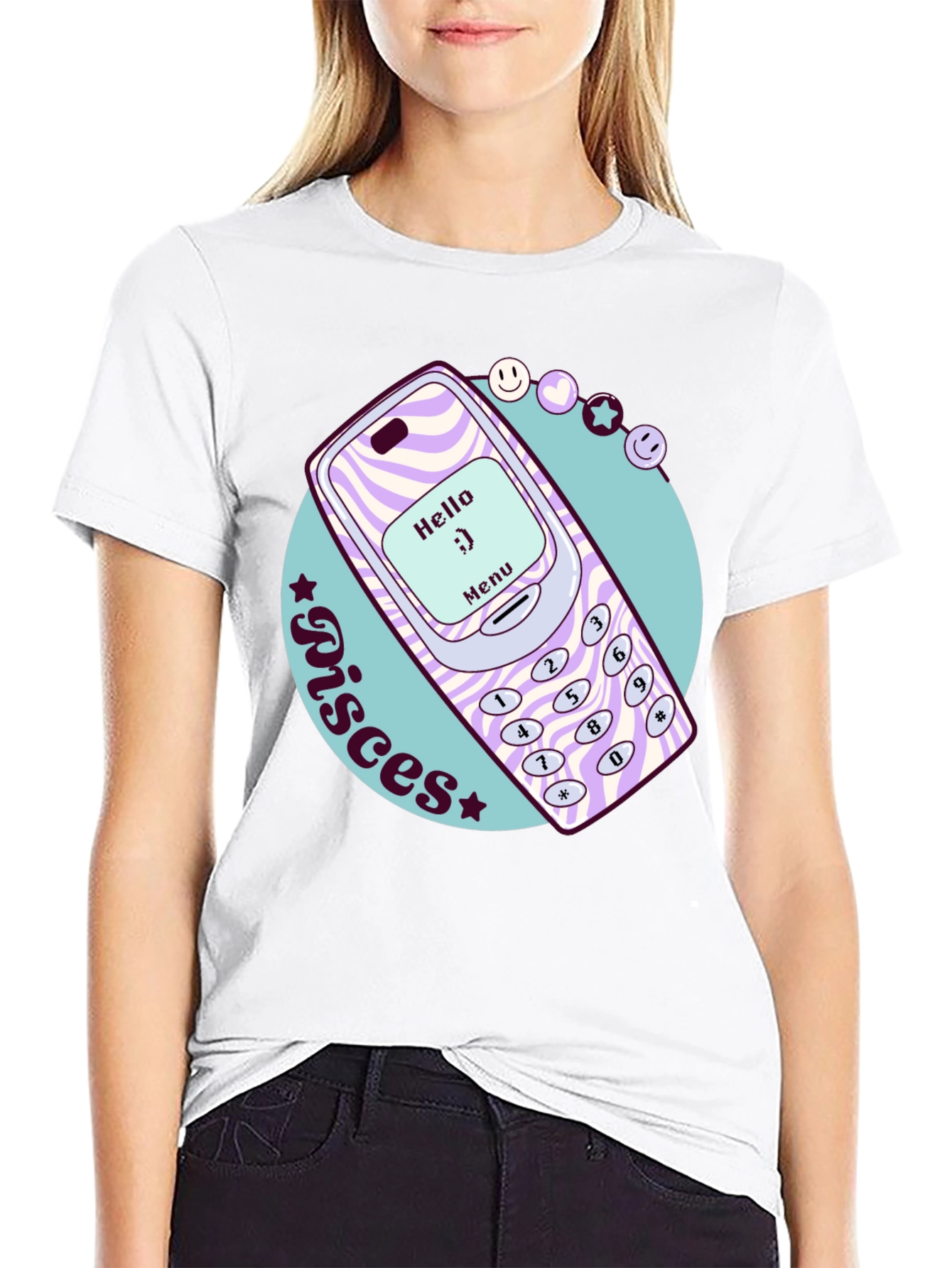 Pisces Retro Cell Phone T-Shirt