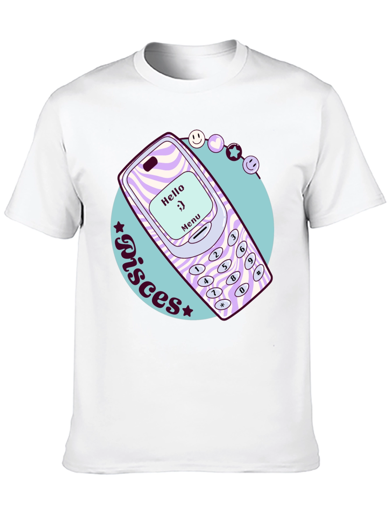 Pisces Retro Cell Phone T-Shirt