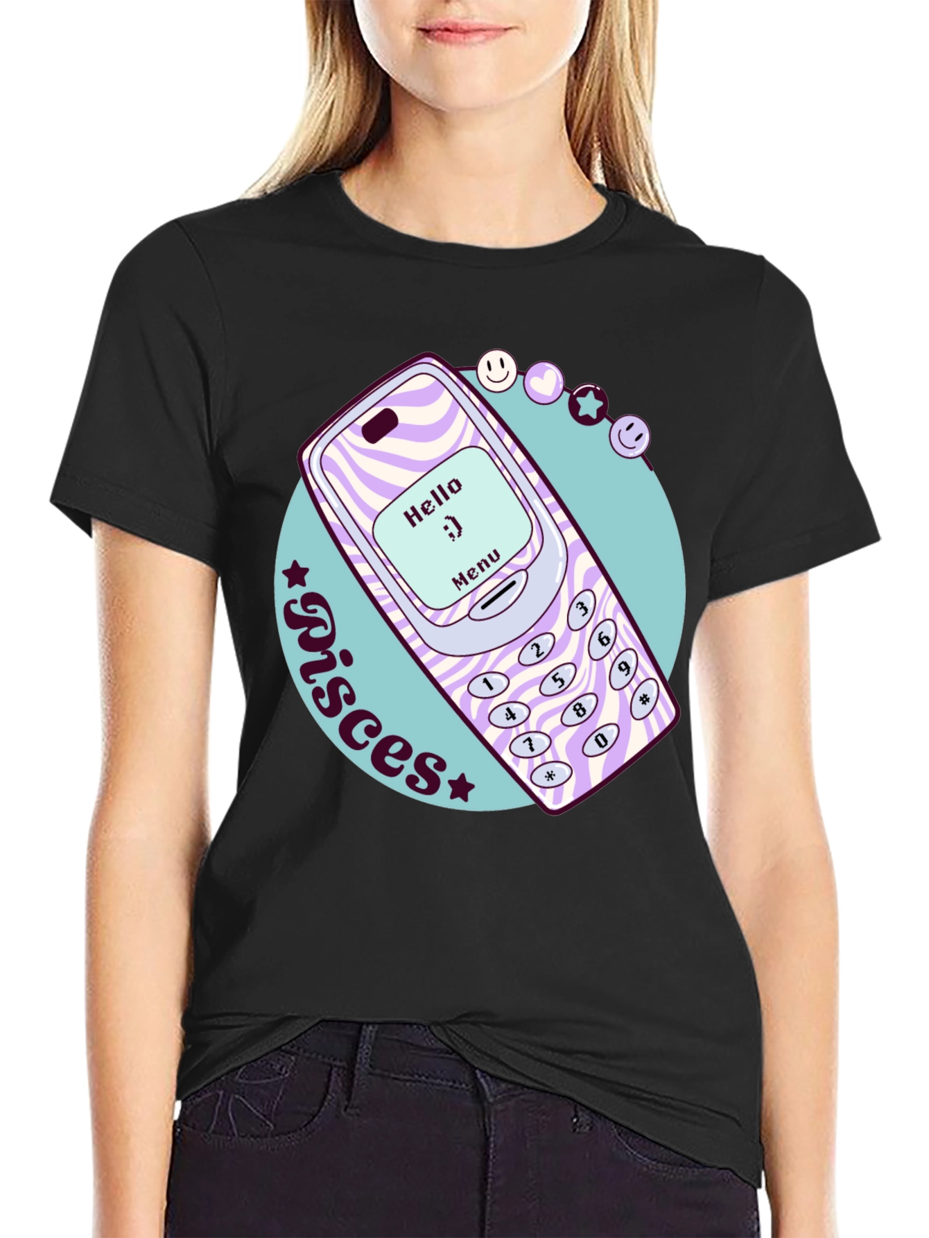 Pisces Retro Cell Phone T-Shirt