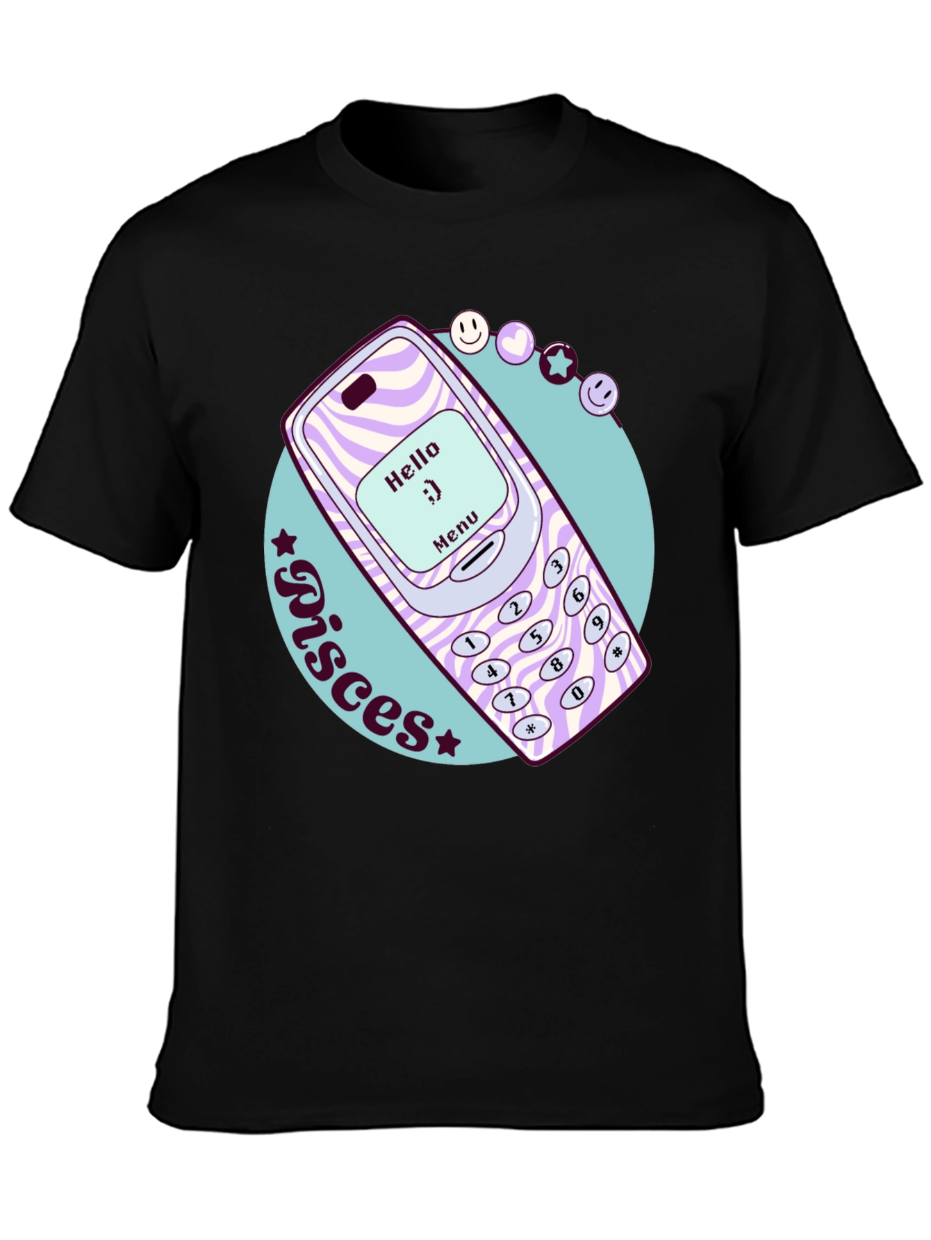 Pisces Retro Cell Phone T-Shirt
