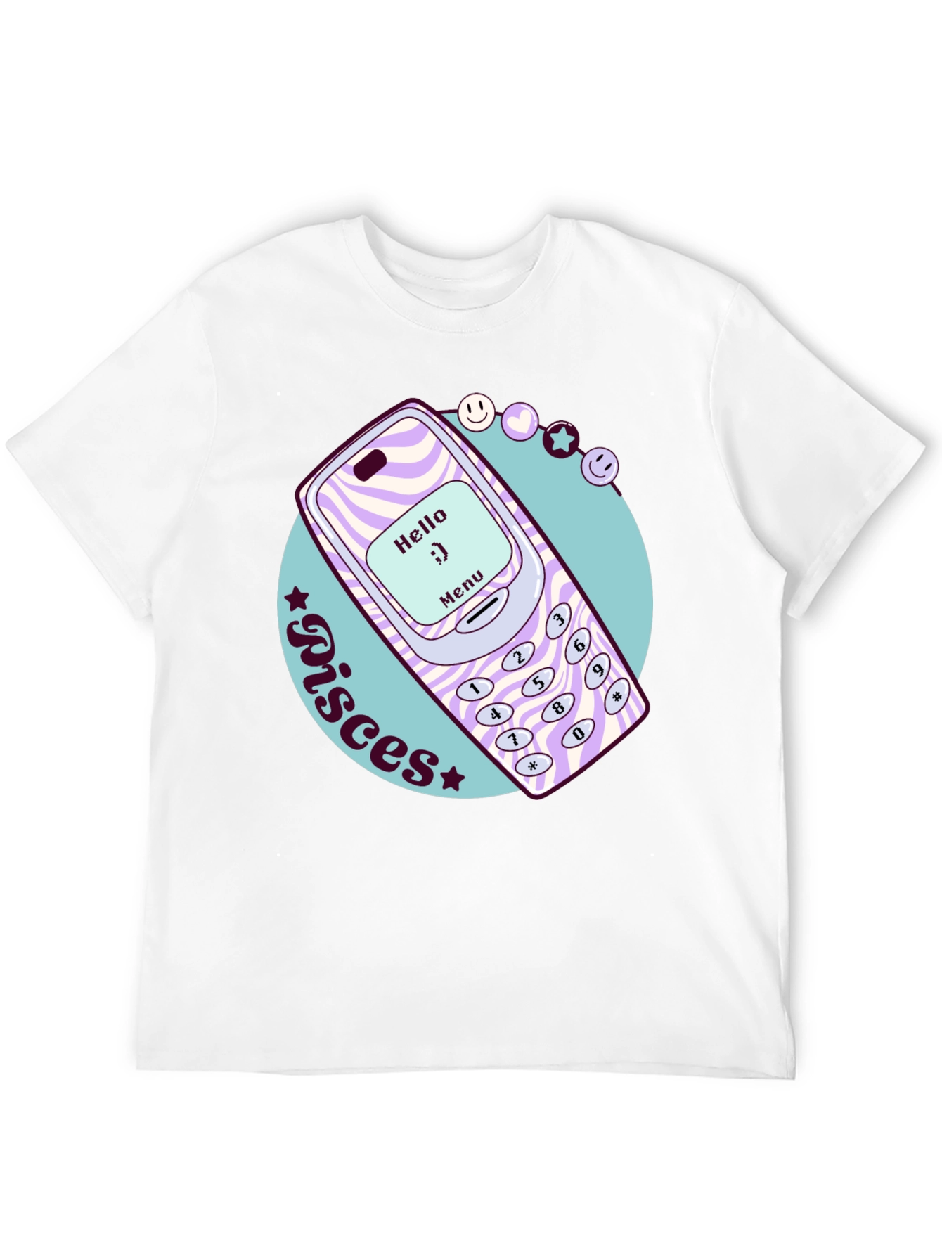 Pisces Retro Cell Phone T-Shirt