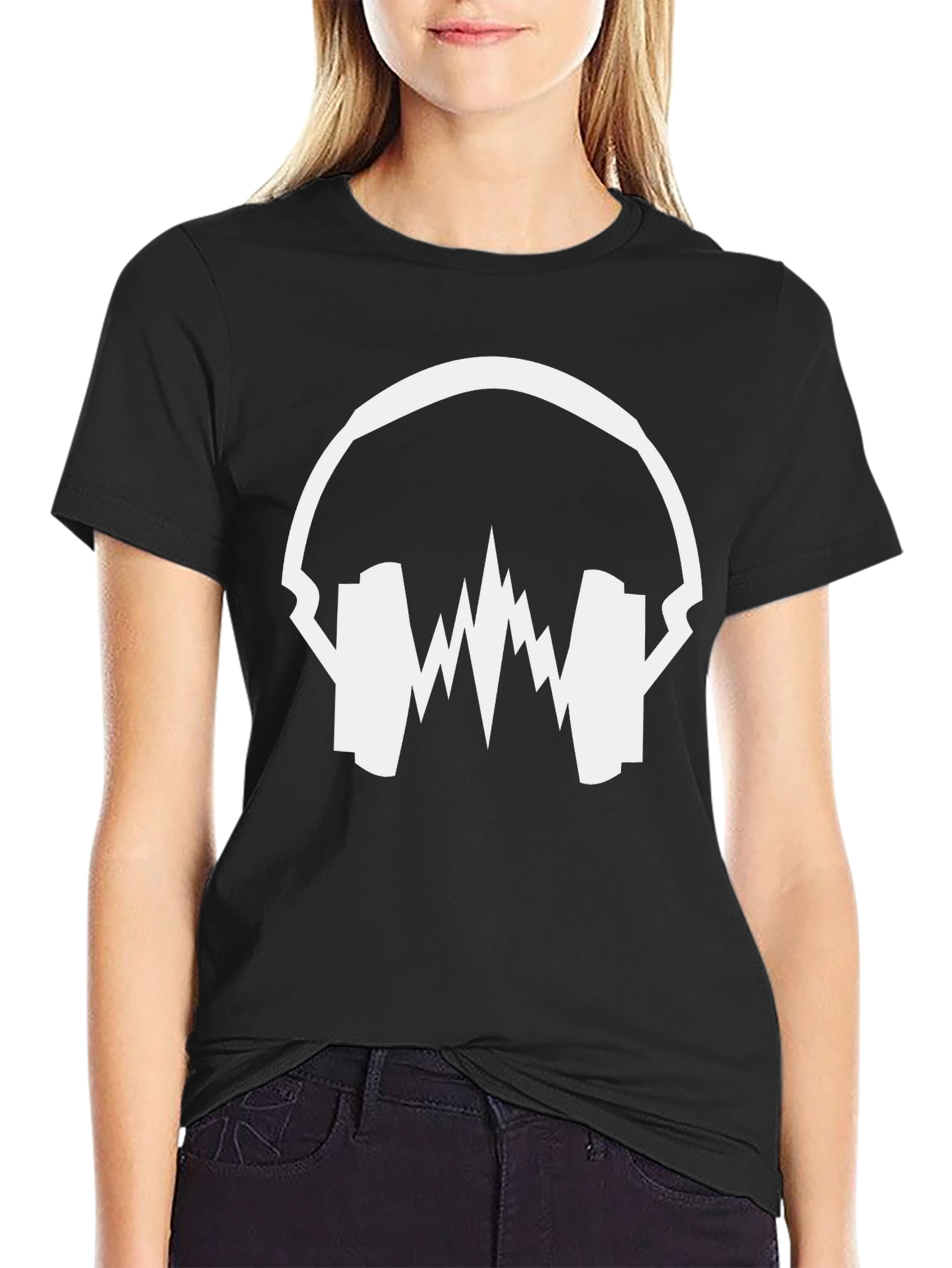 Soundwave Headphones Graphic Tee - Black Cotton T-Shirt