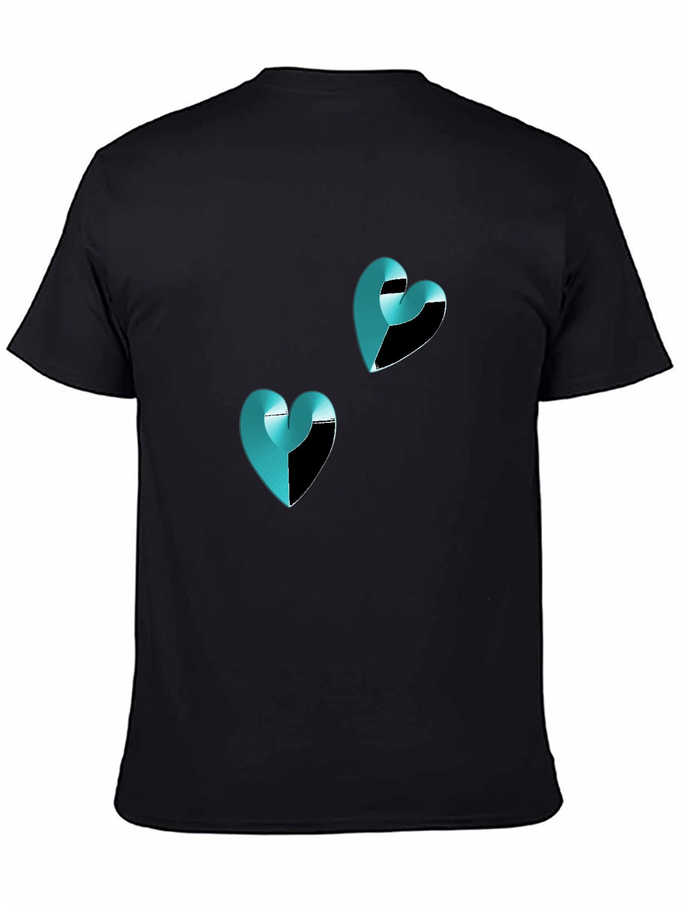 Modern Heart Graphic Black T-Shirt