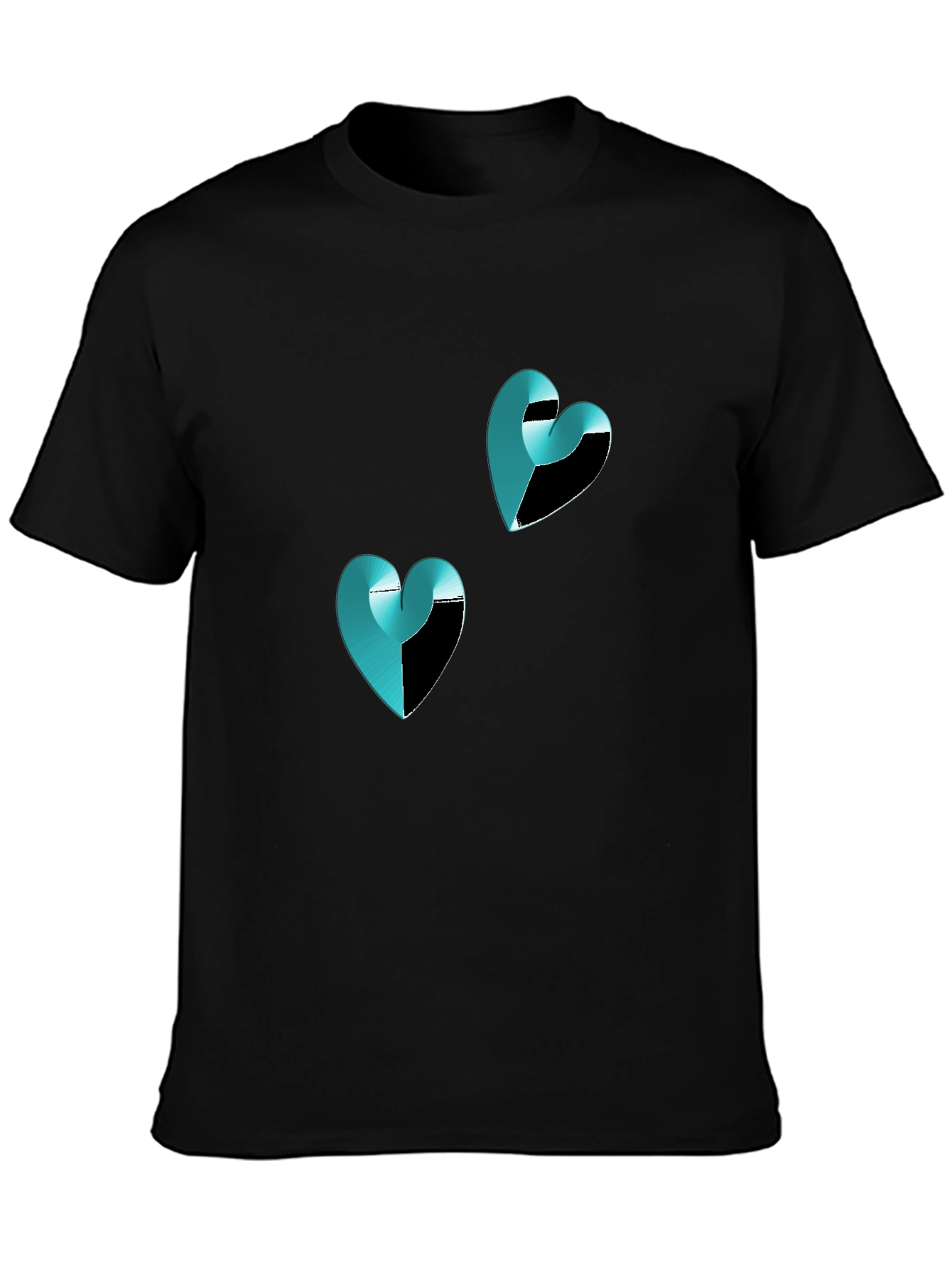 Modern Heart Graphic Black T-Shirt