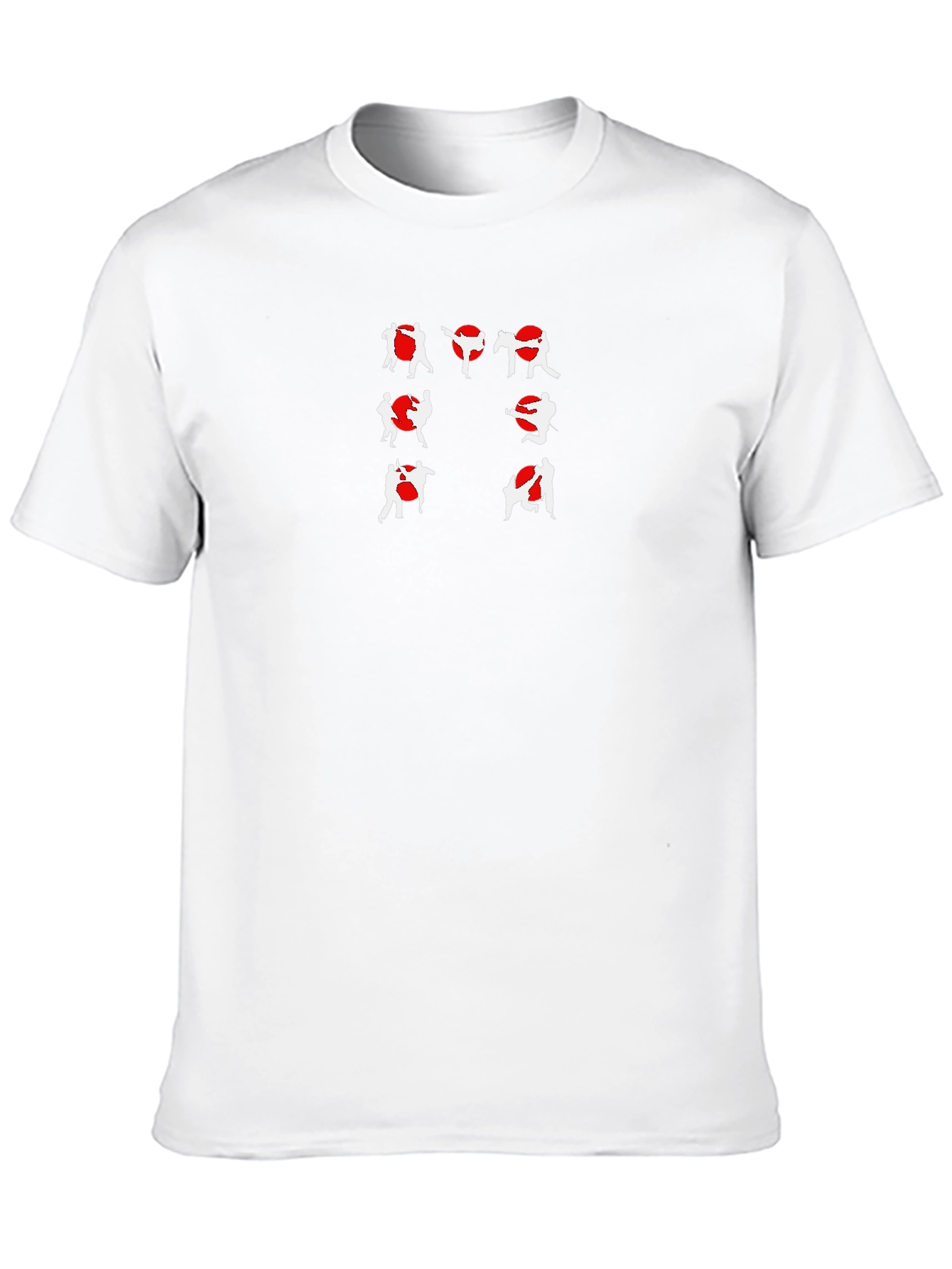 Martial Arts Silhouette Graphic Tee - Black Cotton