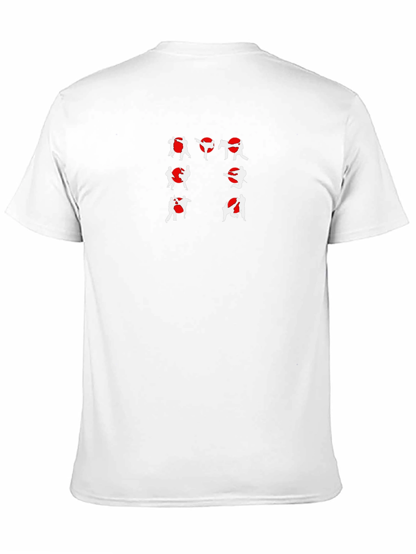 Martial Arts Silhouette Graphic Tee - Black Cotton