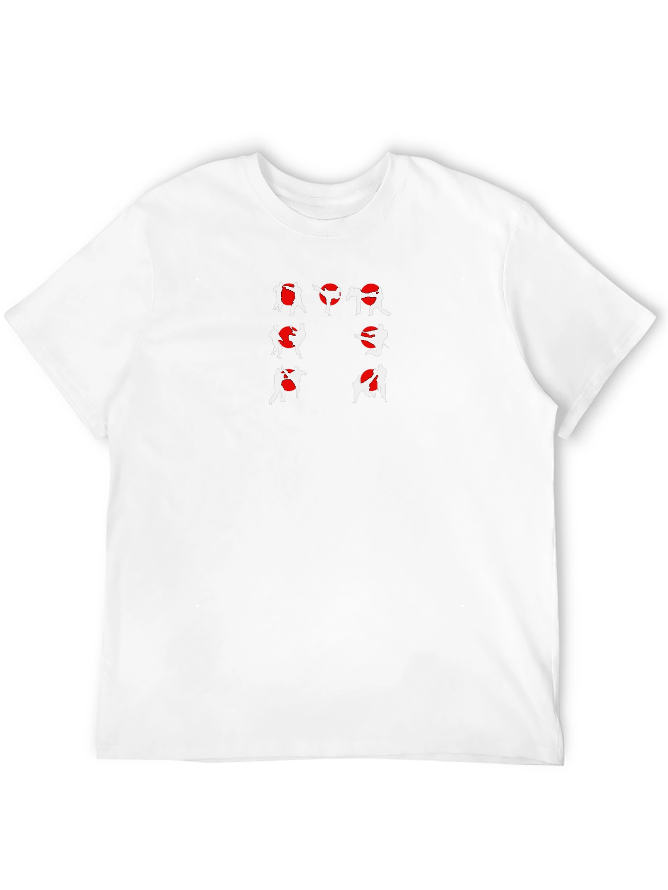 Martial Arts Silhouette Graphic Tee - Black Cotton
