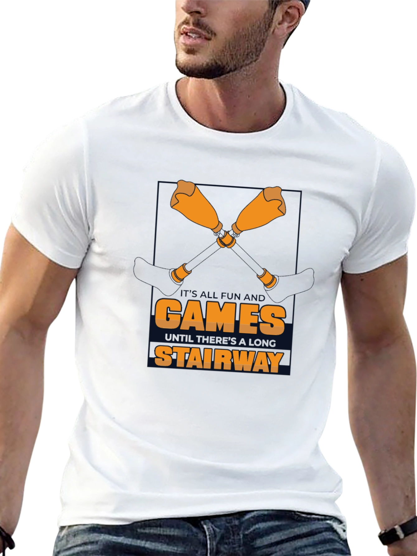 Games Stairway Black Graphic Tee