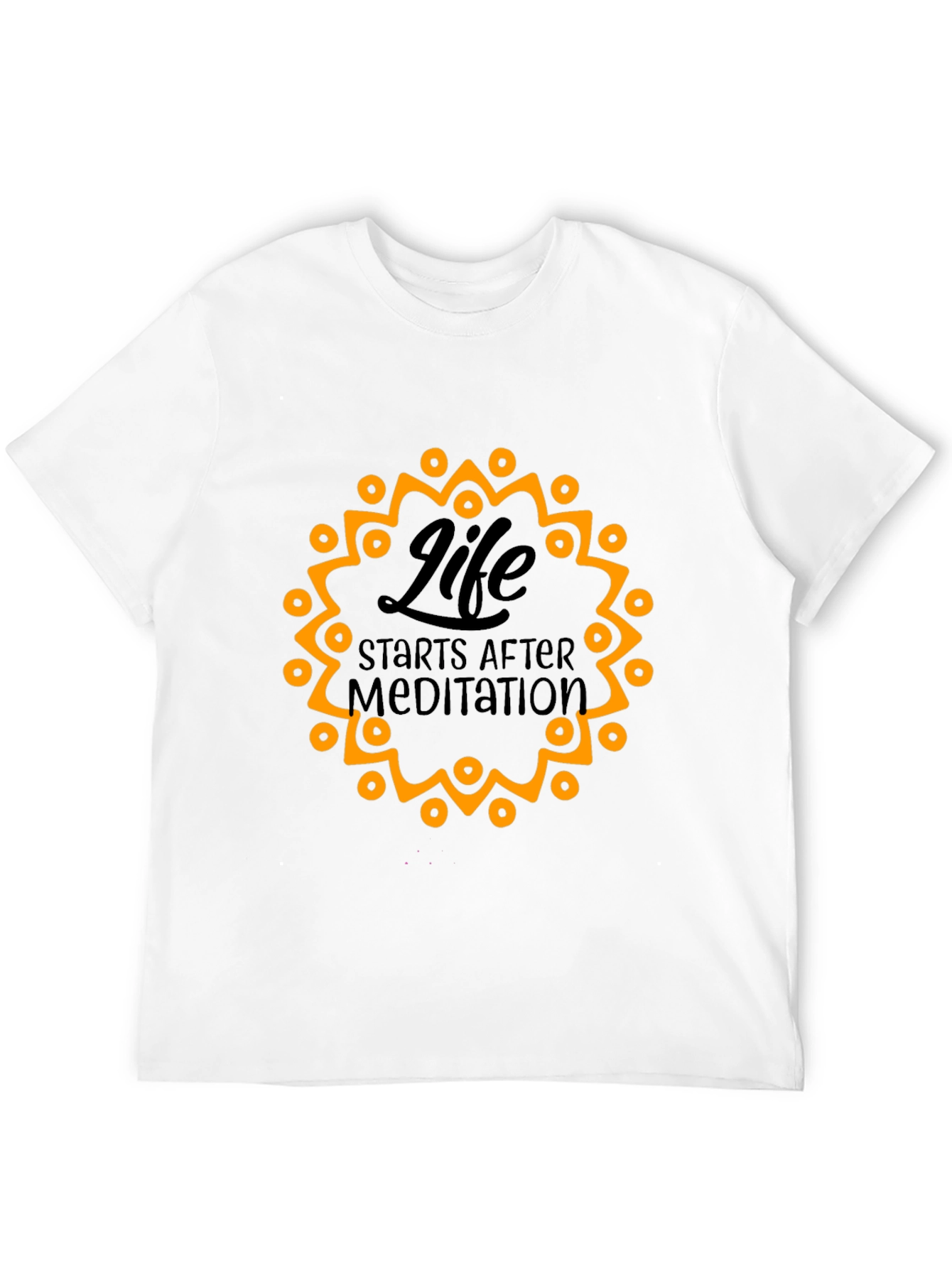 Life Starts After Meditation Black T-Shirt