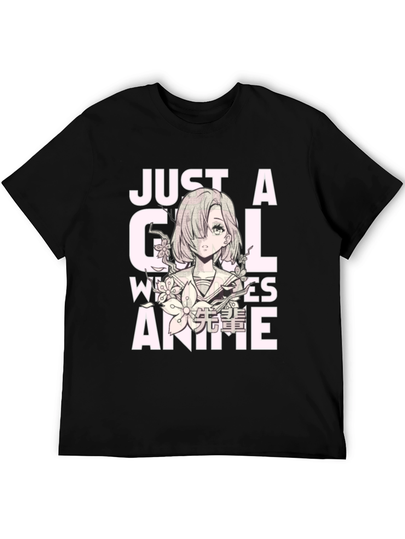 Just A Girl Who Loves Anime Black T-Shirt