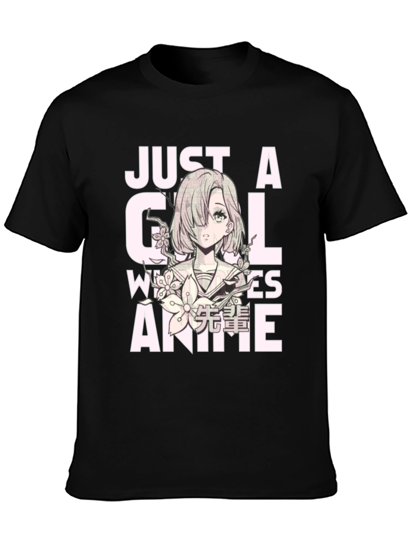 Just A Girl Who Loves Anime Black T-Shirt