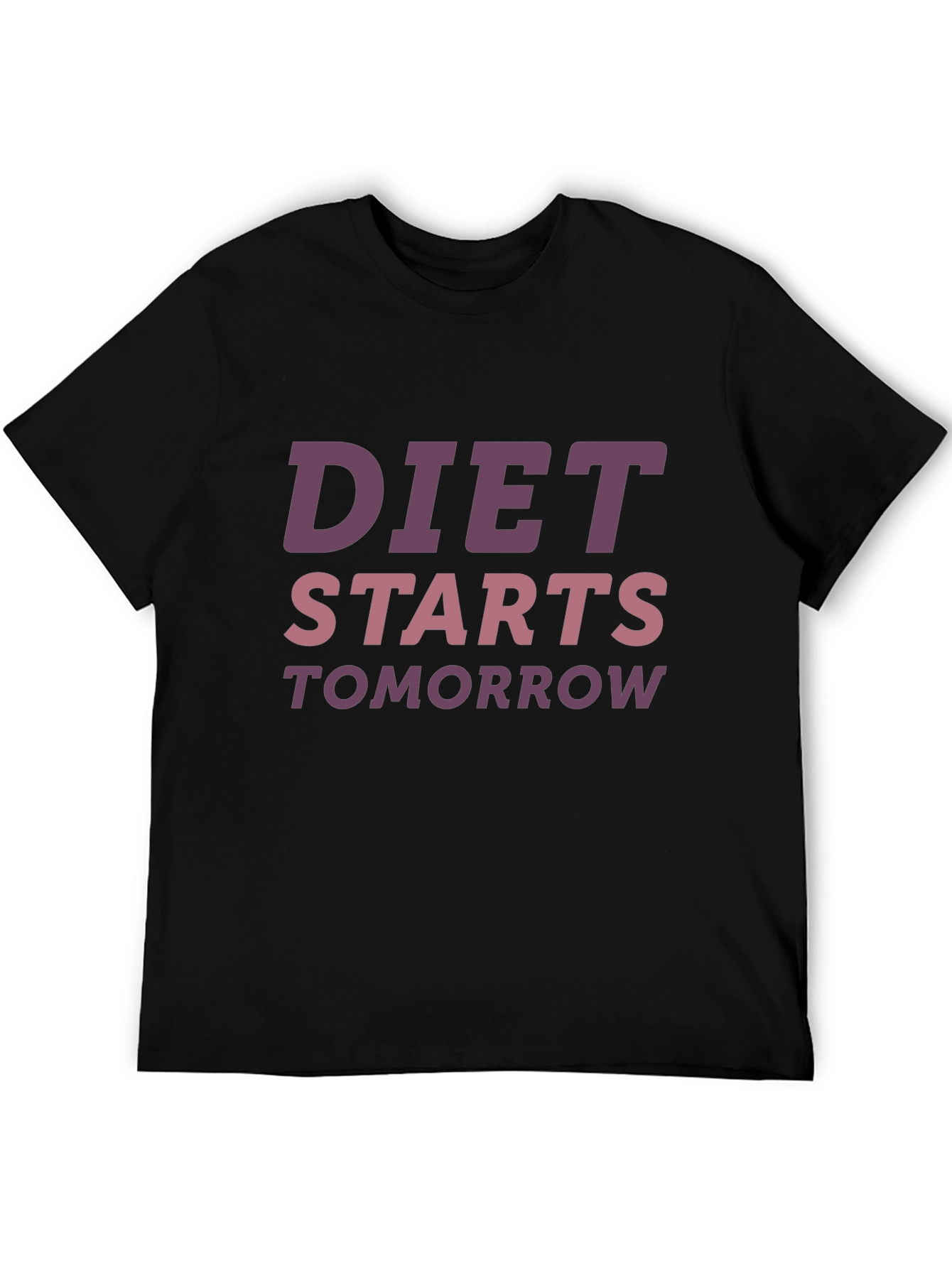 Diet Starts Tomorrow Graphic Tee - Black T-Shirt