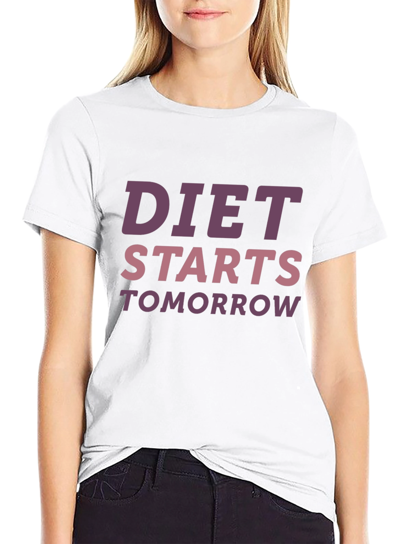 Diet Starts Tomorrow Graphic Tee - Black T-Shirt