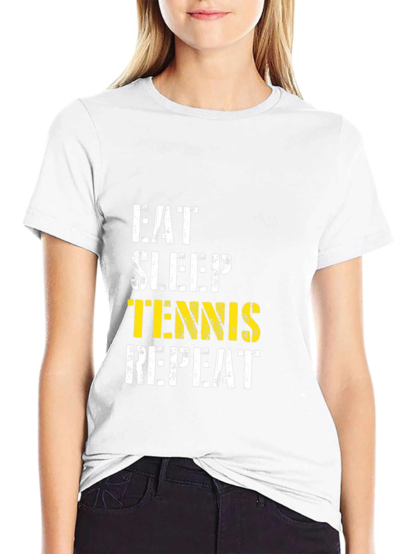 Eat Sleep Tennis Repeat Graphic T-Shirt