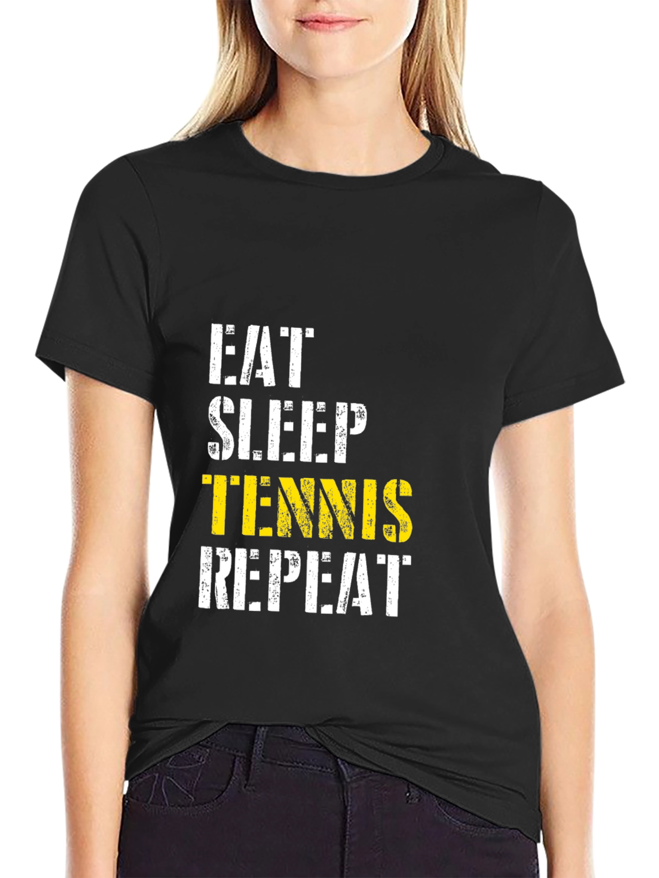 Eat Sleep Tennis Repeat Graphic T-Shirt