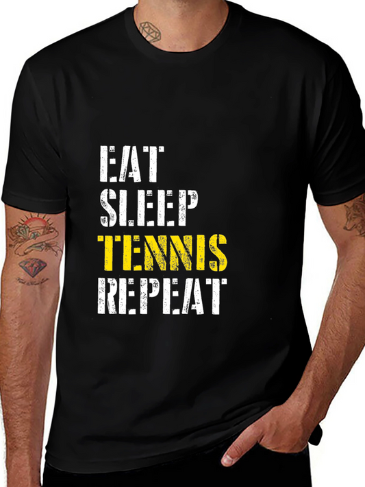 Eat Sleep Tennis Repeat Graphic T-Shirt