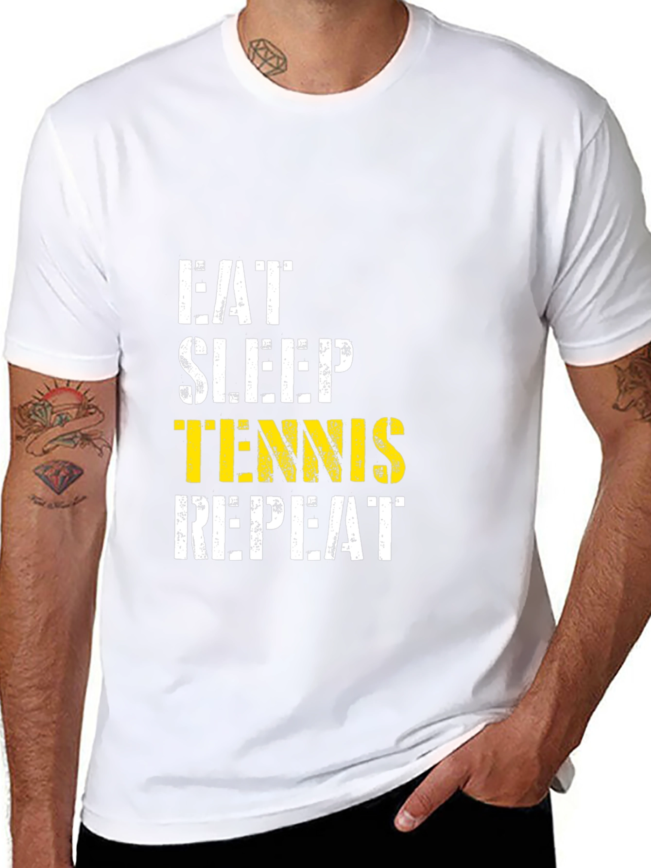 Eat Sleep Tennis Repeat Graphic T-Shirt