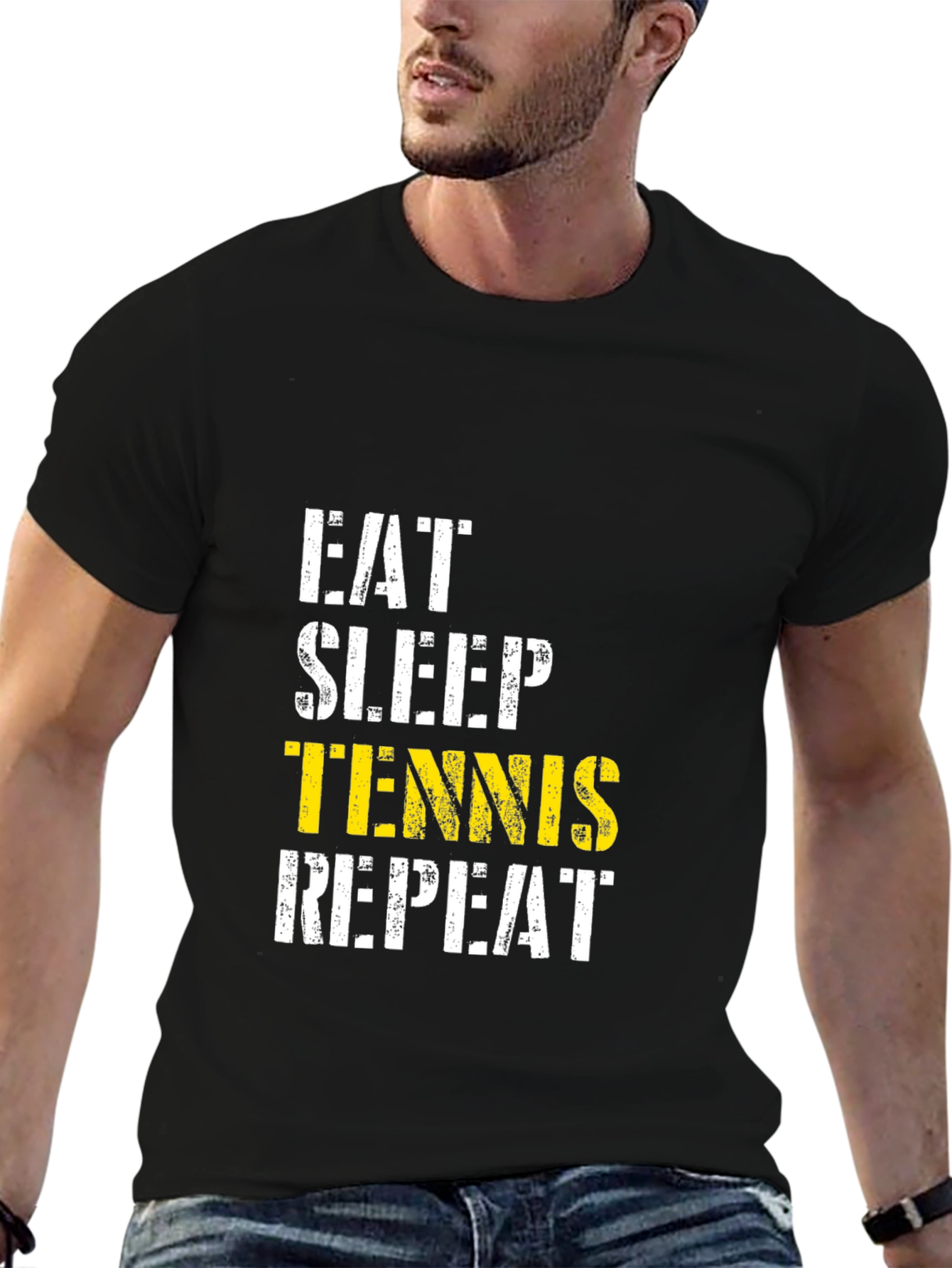 Eat Sleep Tennis Repeat Graphic T-Shirt