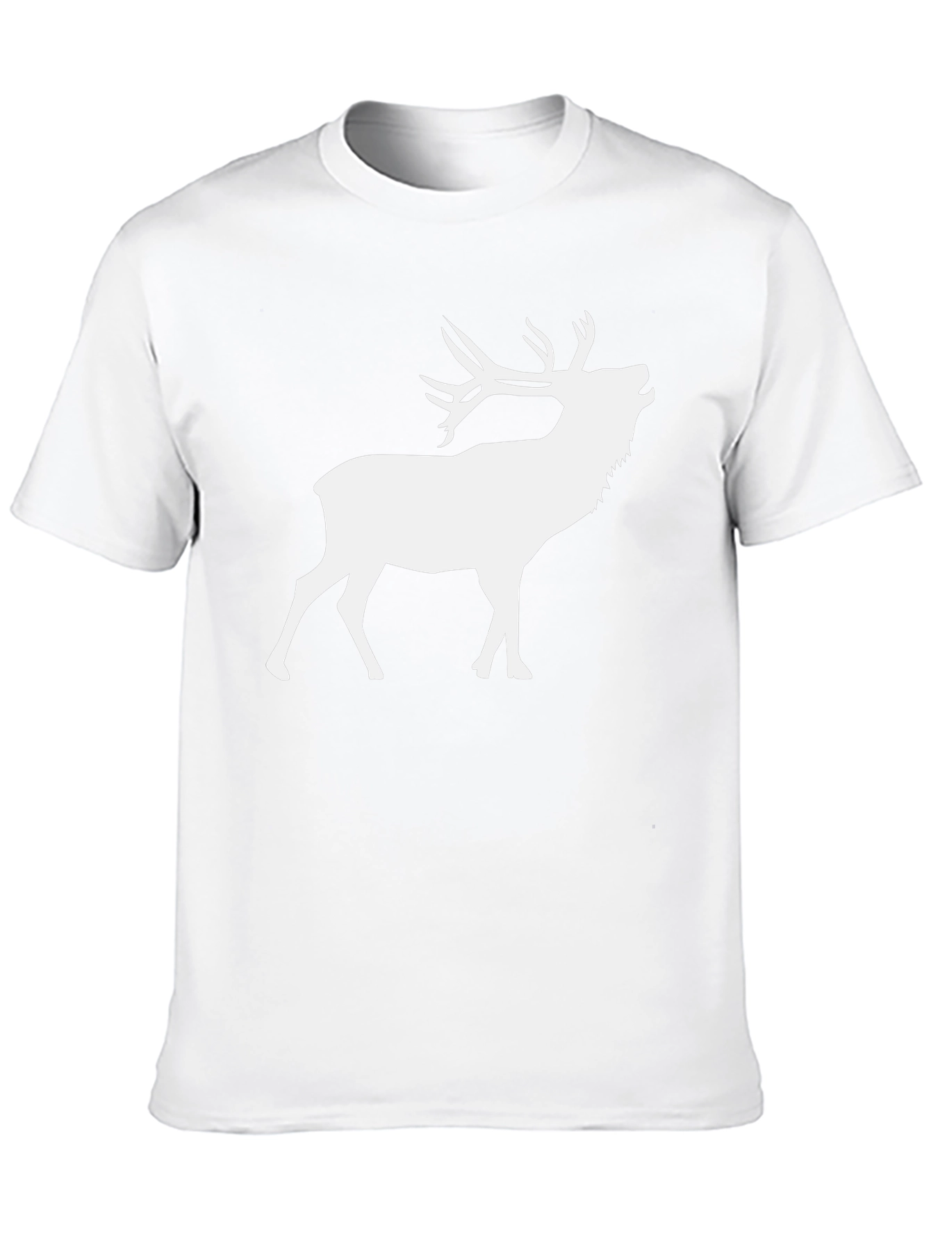 Deer Silhouette Graphic Tee - Classic Crew Neck T-Shirt