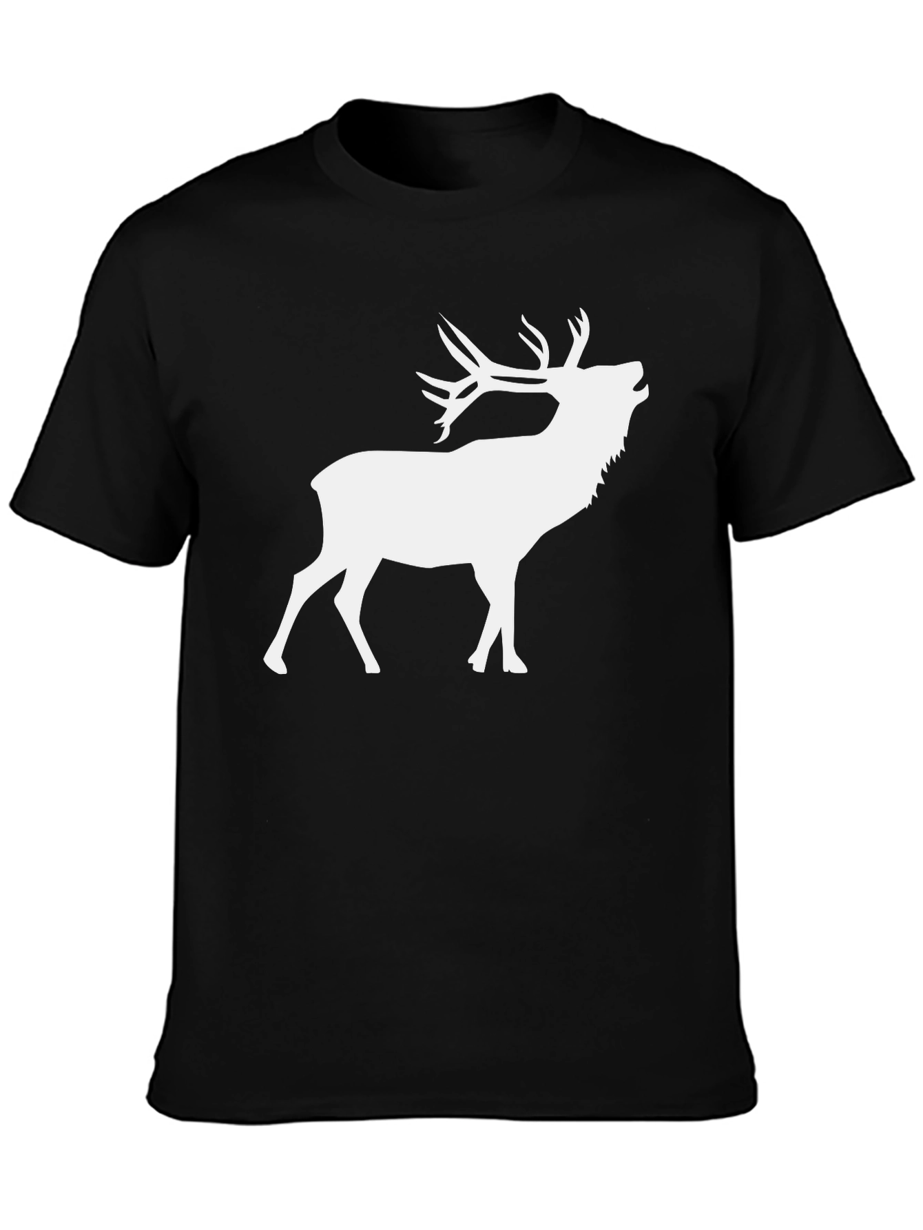 Deer Silhouette Graphic Tee - Classic Crew Neck T-Shirt