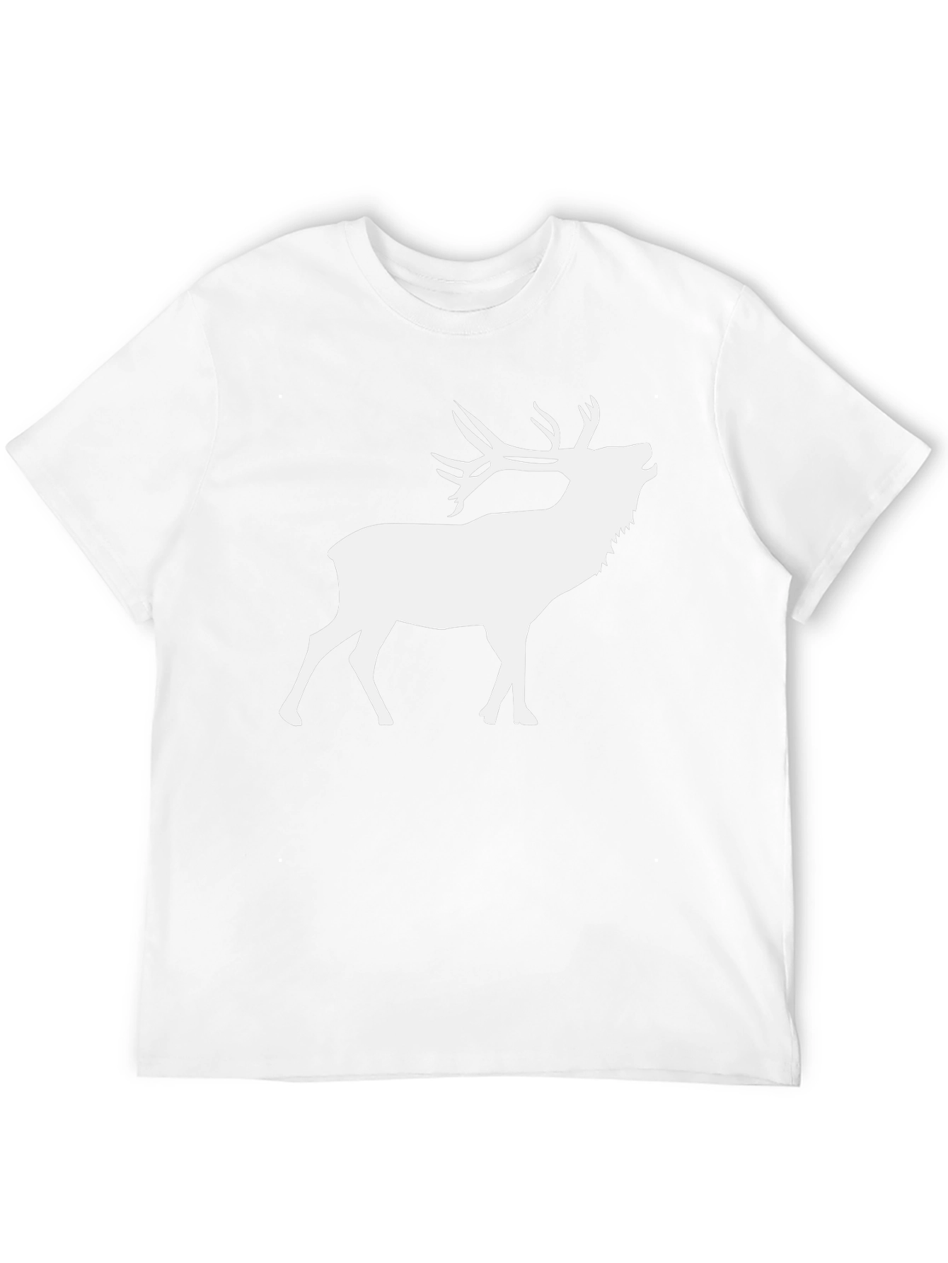 Deer Silhouette Graphic Tee - Classic Crew Neck T-Shirt