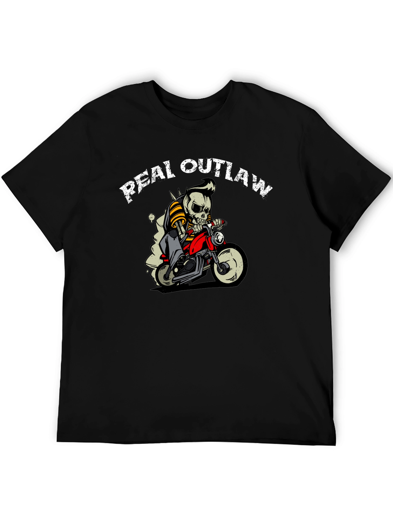 Real Outlaw Skull Rider Graphic T-Shirt