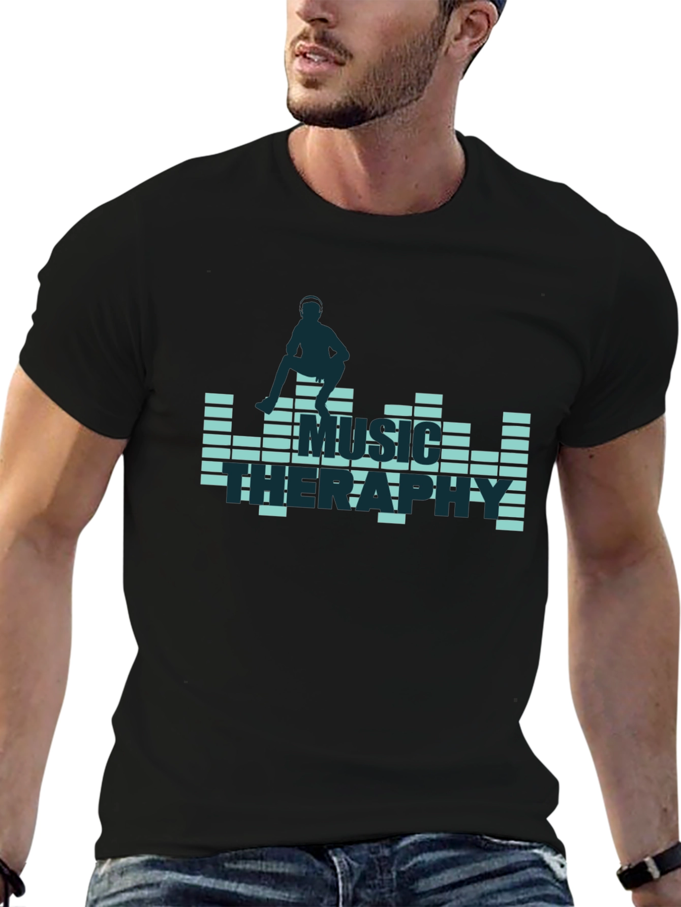 Music Therapy Graphic Tee - Black
