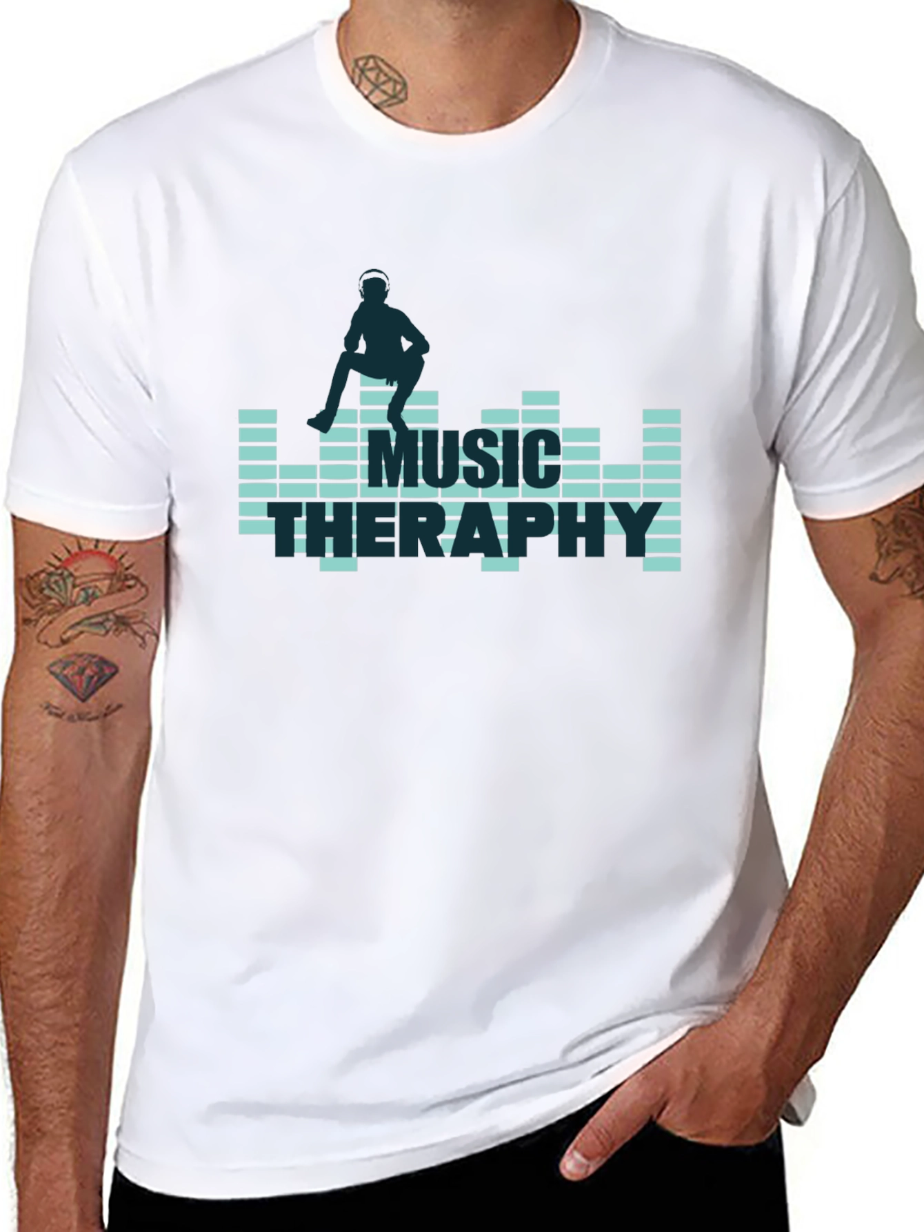 Music Therapy Graphic Tee - Black