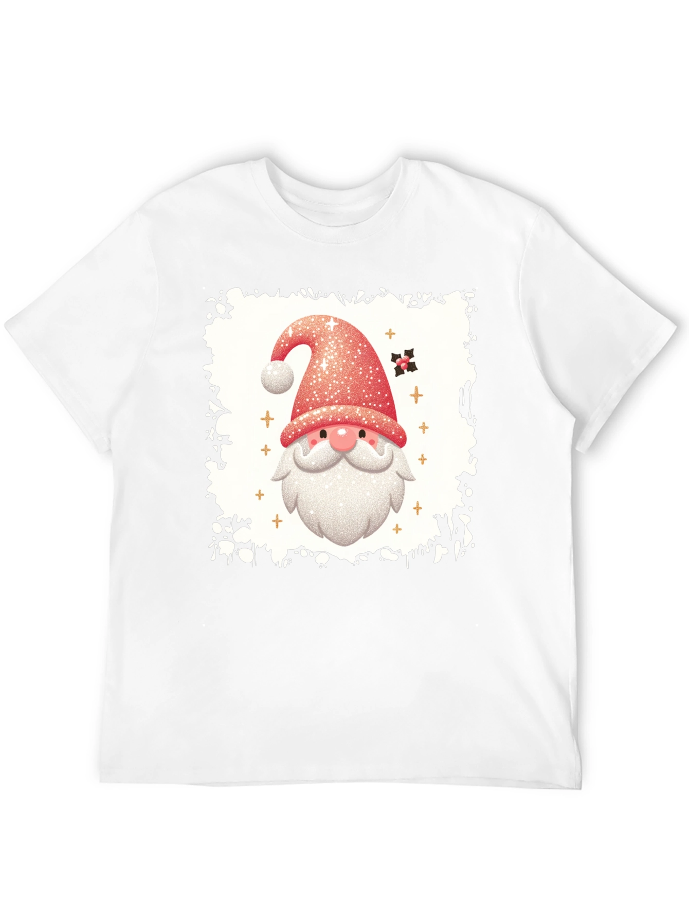 Festive Santa Graphic Tee - Holiday Cheer