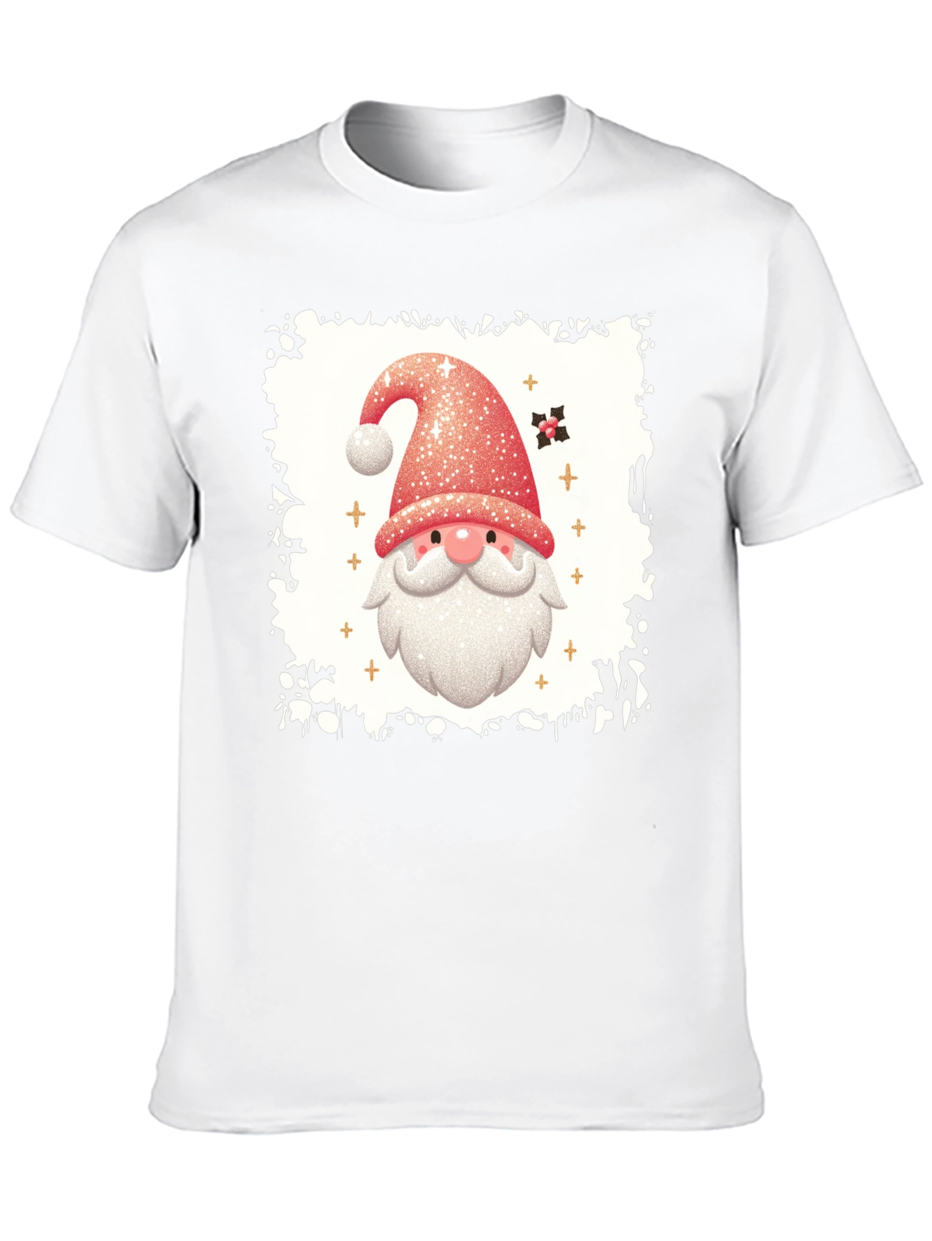 Festive Santa Graphic Tee - Holiday Cheer