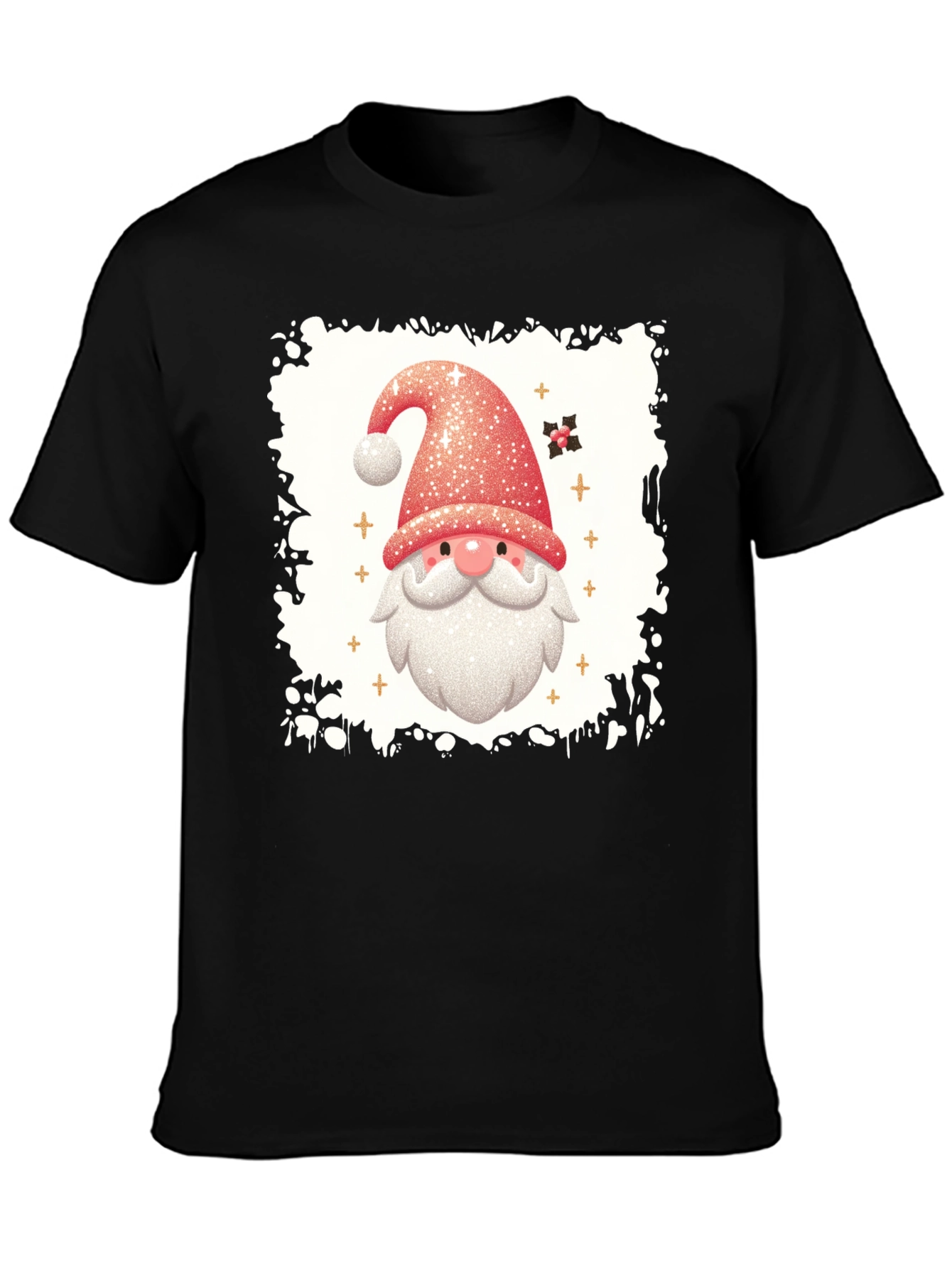 Festive Santa Graphic Tee - Holiday Cheer
