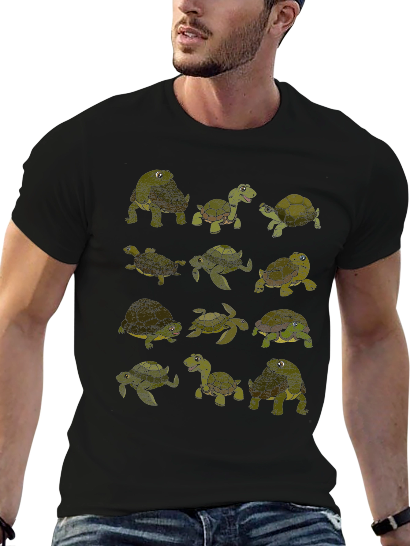 Turtle Print Crew Neck T-Shirt