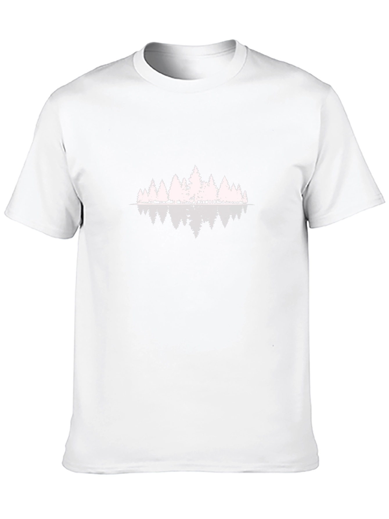 Black T-Shirt with Forest Reflection Graphic