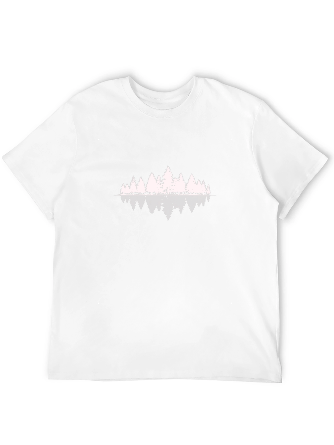 Black T-Shirt with Forest Reflection Graphic