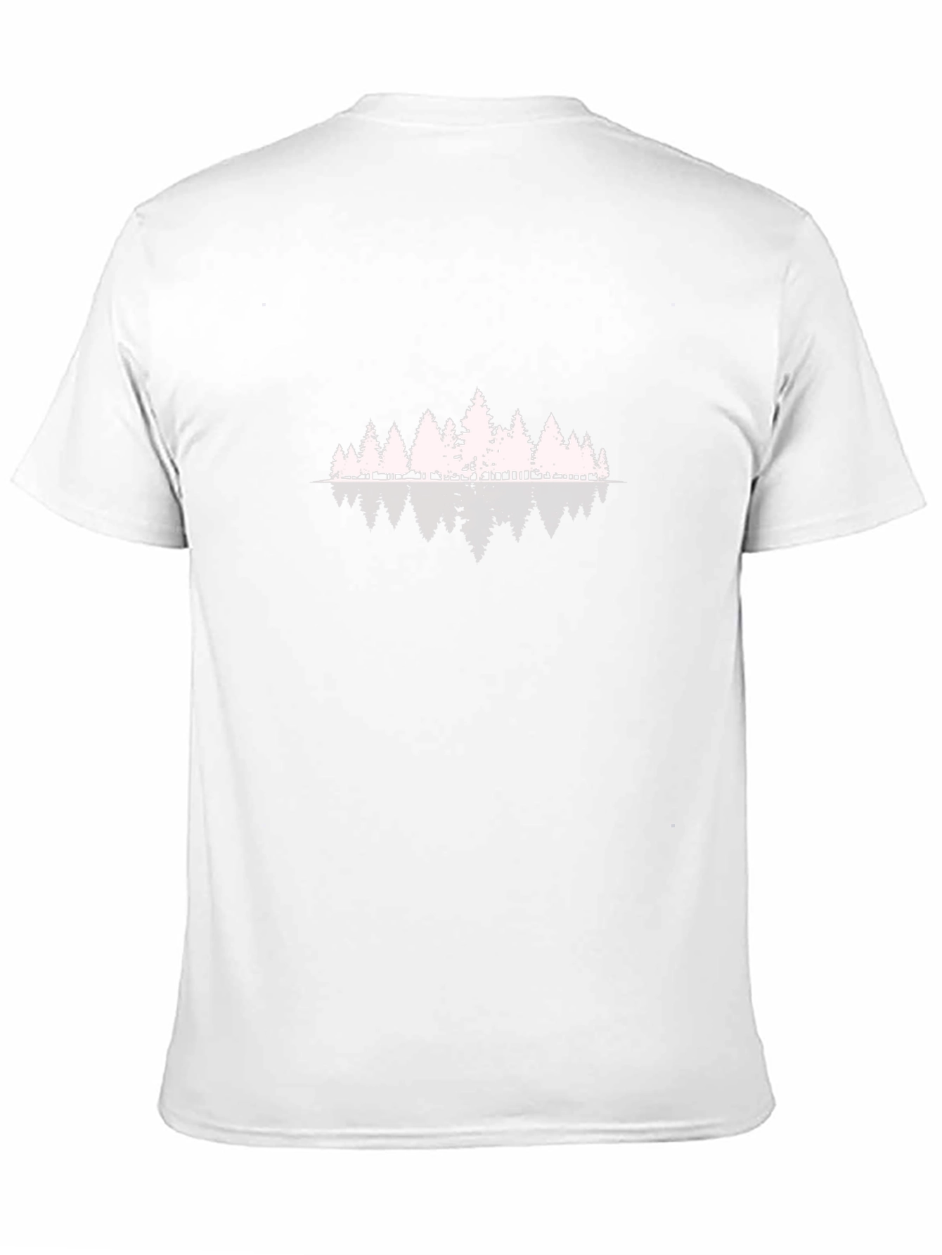 Black T-Shirt with Forest Reflection Graphic