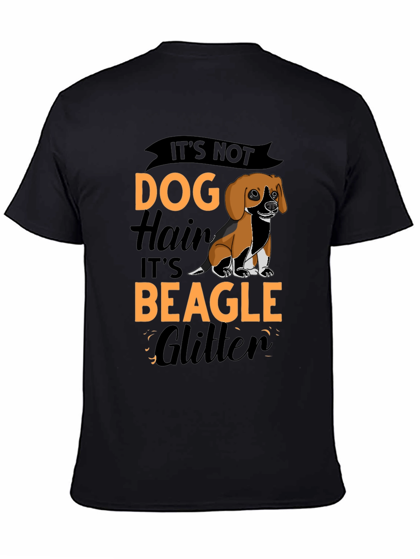 Its Not Dog Hair Its Beagle Glitter Black T-Shirt