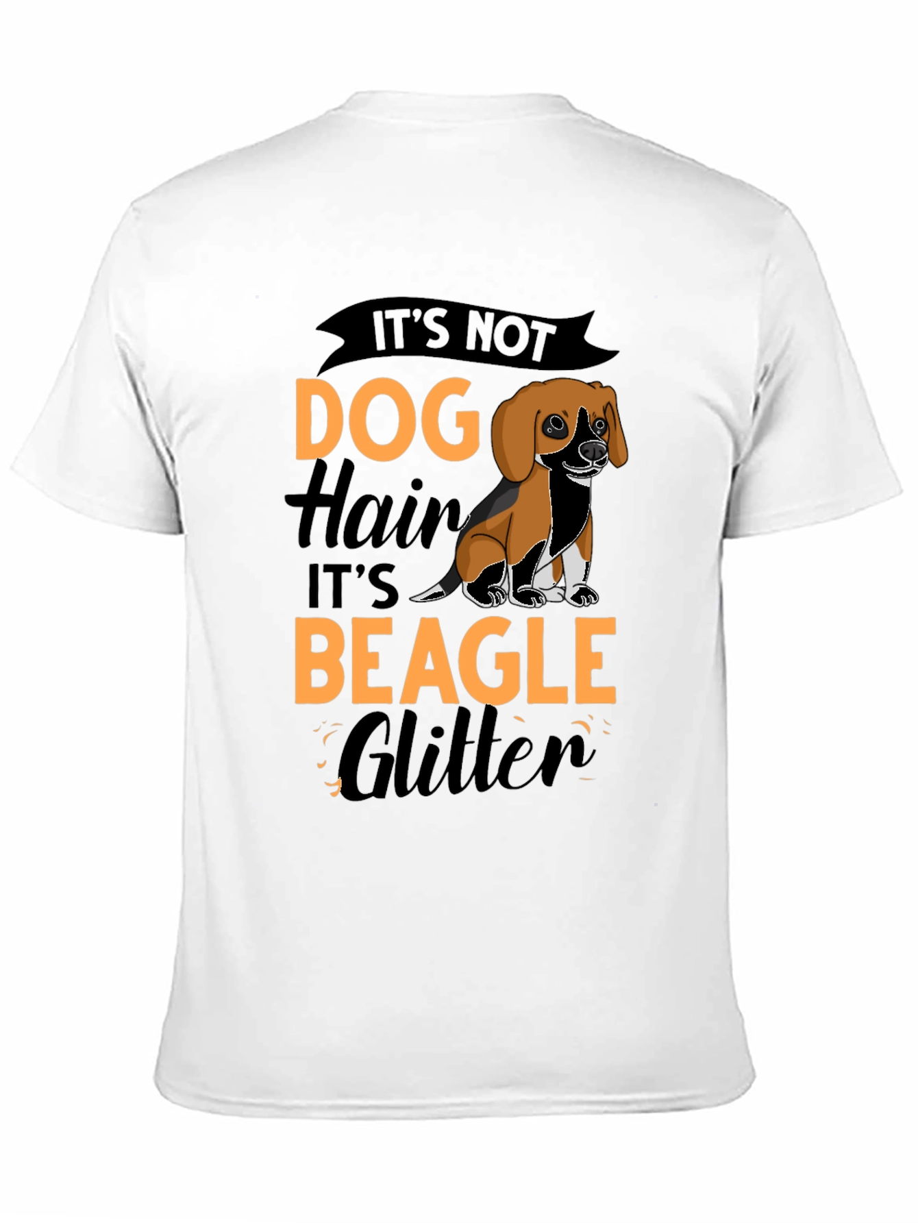 Its Not Dog Hair Its Beagle Glitter Black T-Shirt