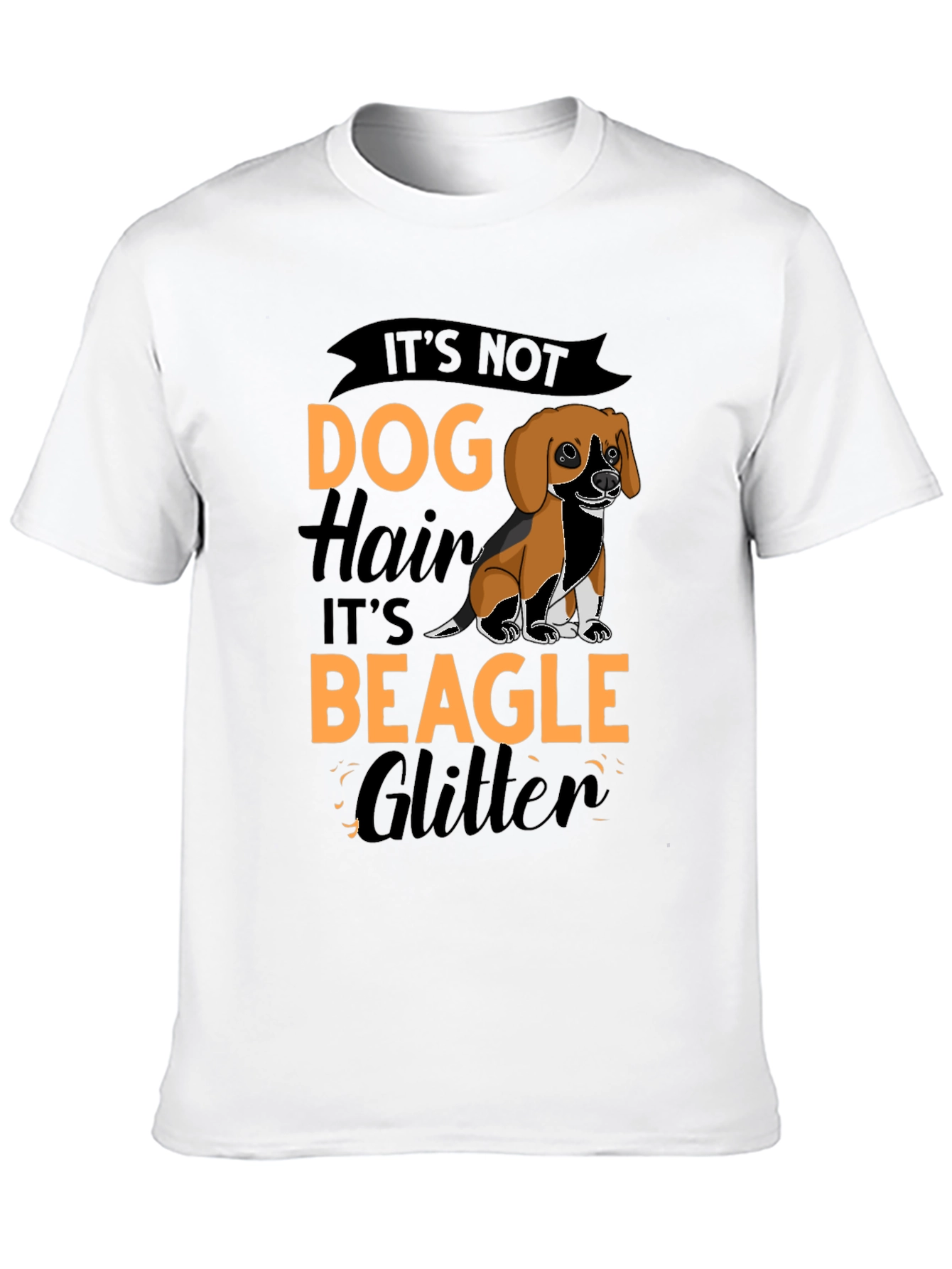 Its Not Dog Hair Its Beagle Glitter Black T-Shirt