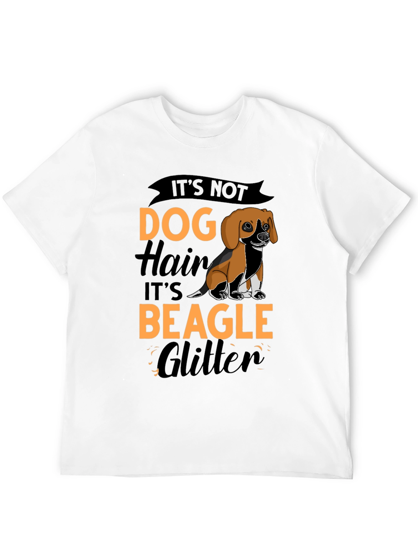 Its Not Dog Hair Its Beagle Glitter Black T-Shirt