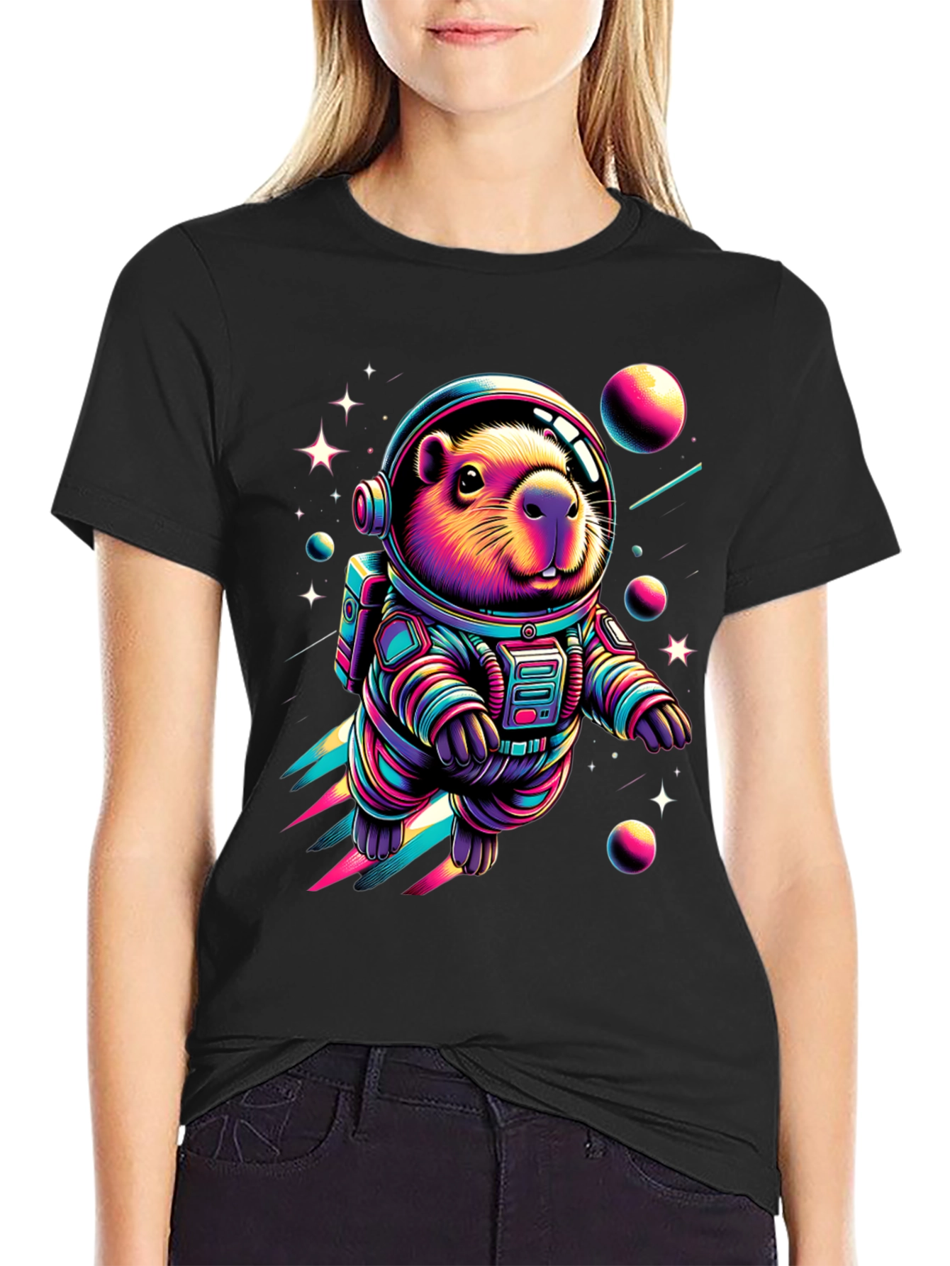 Astronaut Beaver T-Shirt - Space Rodent