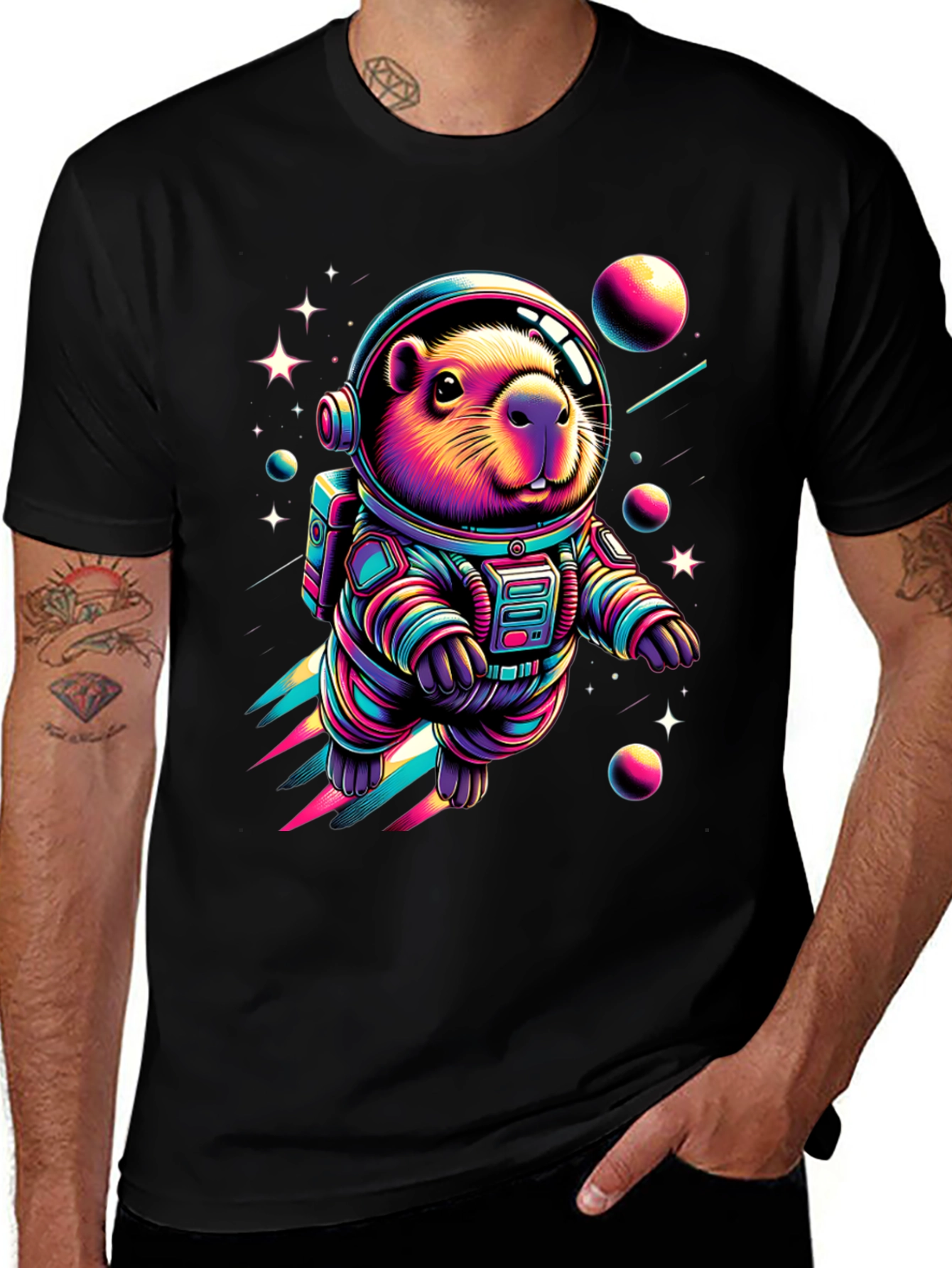 Astronaut Beaver T-Shirt - Space Rodent