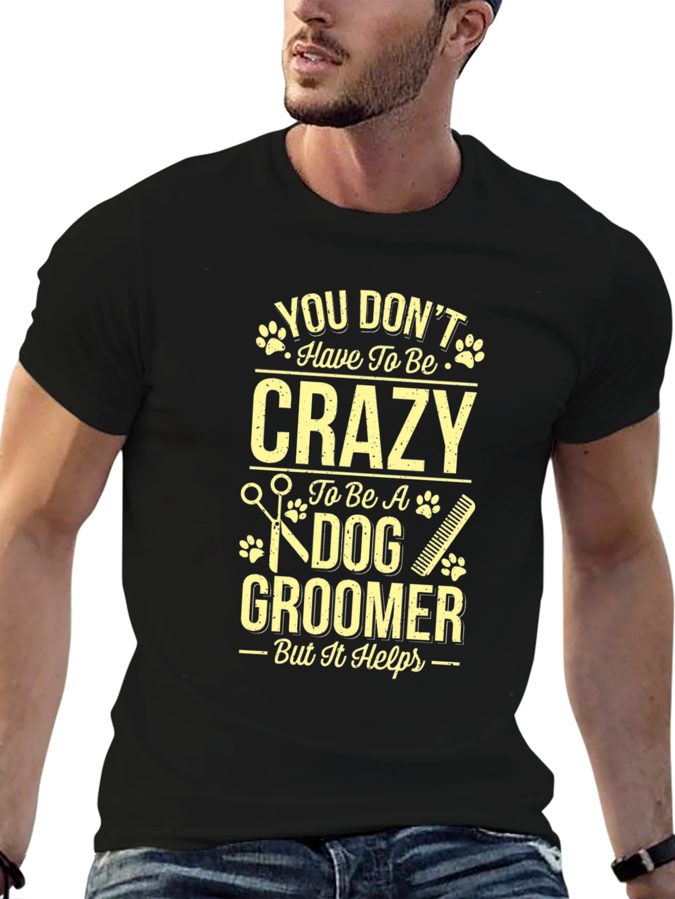 Dog Groomer Graphic Tee - Crazy But It Helps!
