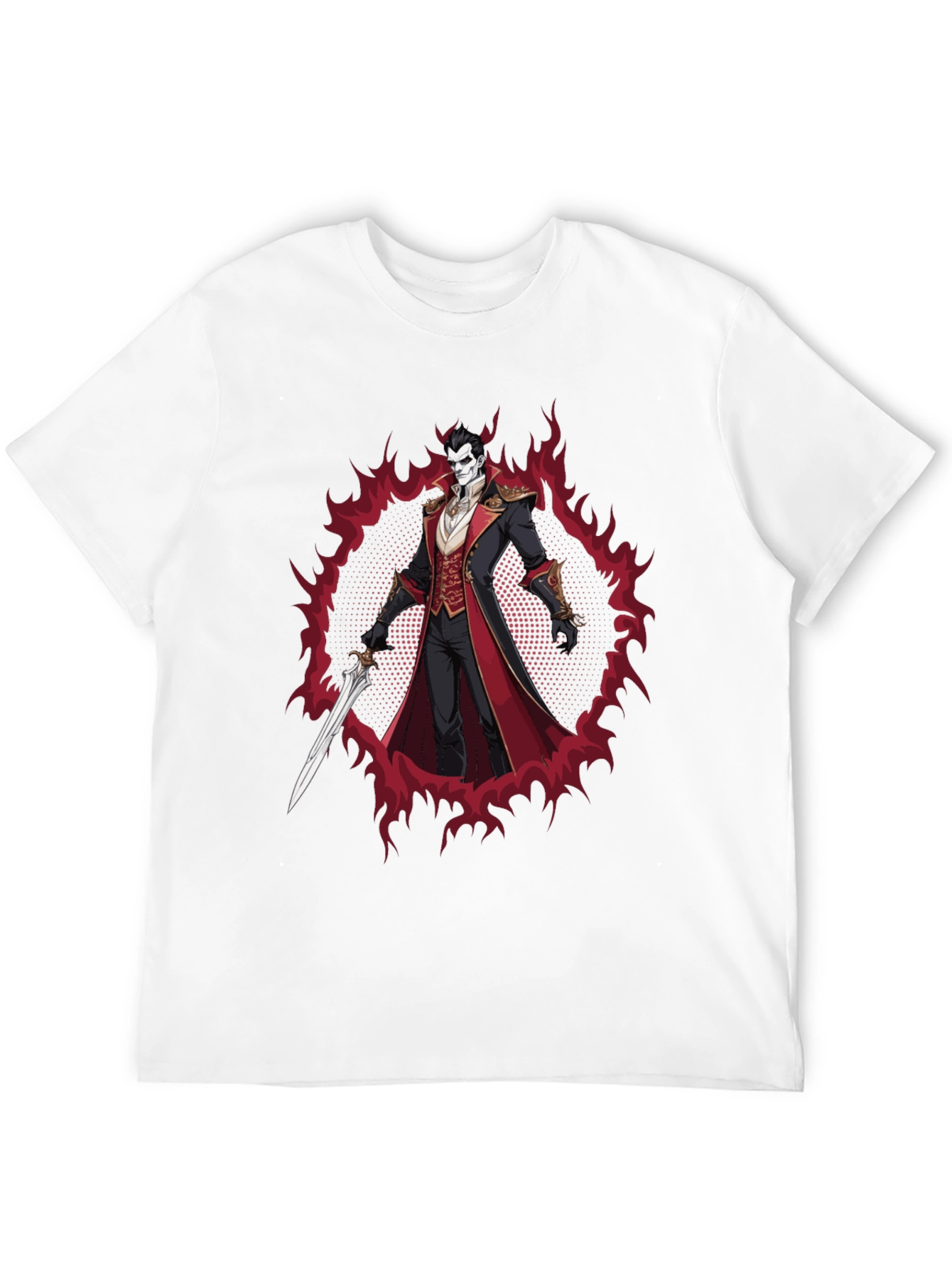 Vampire Lord Graphic Tee - Dark Fantasy Style