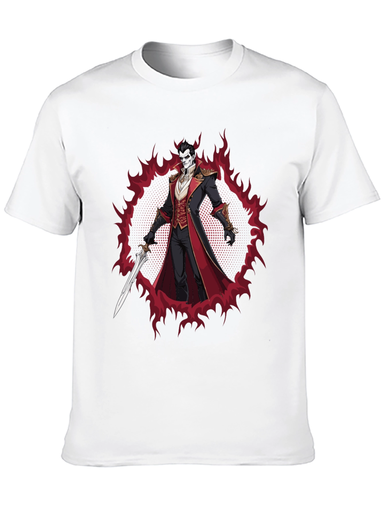 Vampire Lord Graphic Tee - Dark Fantasy Style
