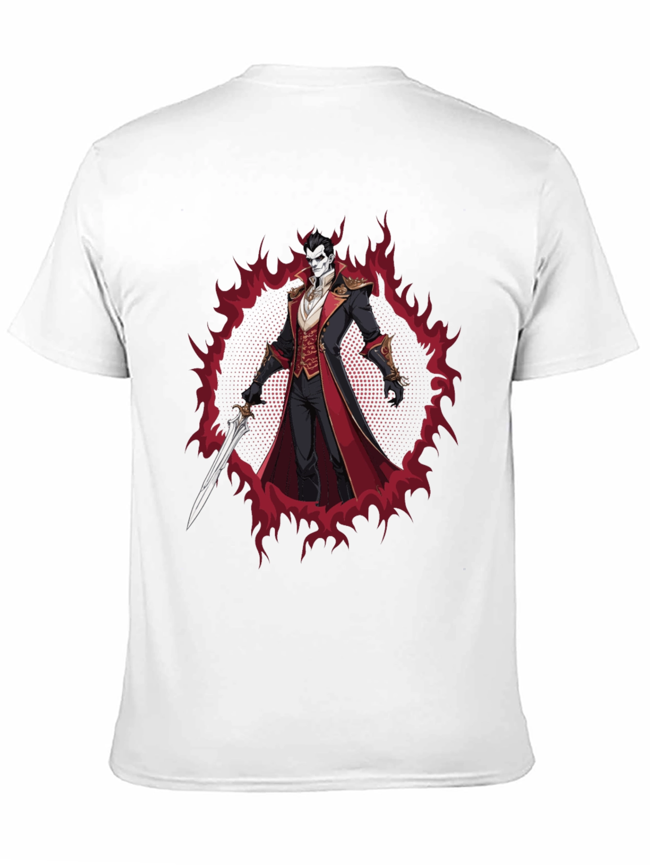 Vampire Lord Graphic Tee - Dark Fantasy Style