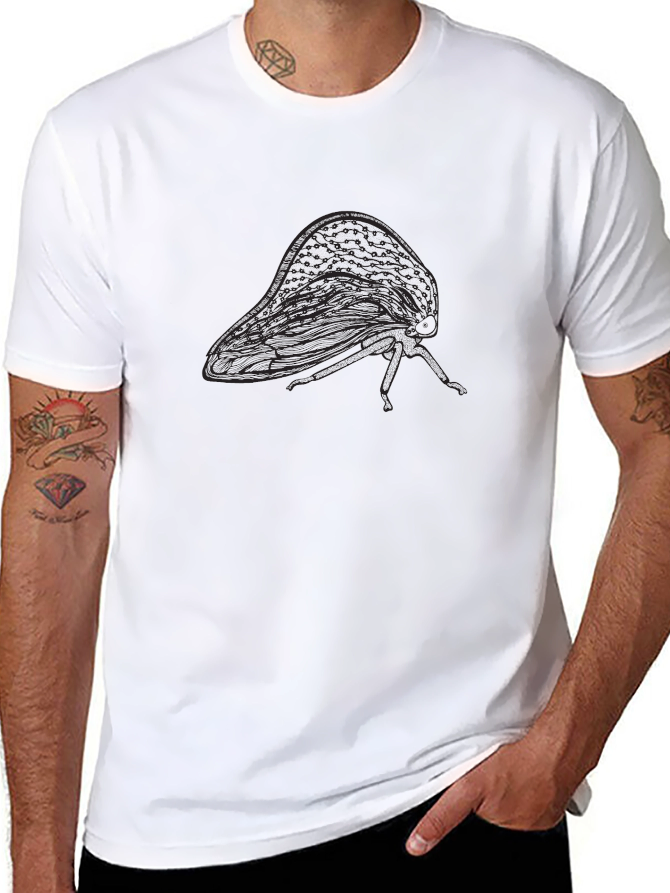 Insect Graphic Tee - Soft Black Cotton T-Shirt